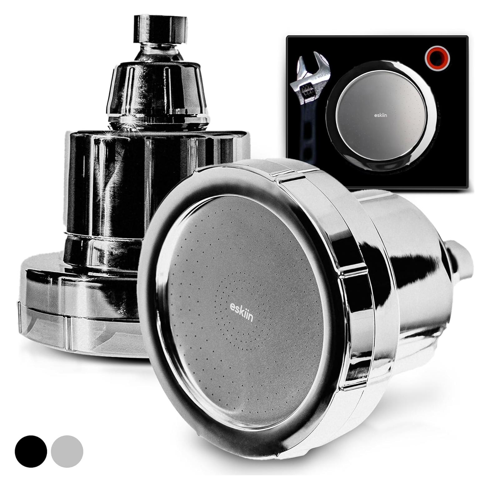 Cabezal de Ducha Filtrado Eskiin - Alta Presión, Cromo, 14x11.4cm