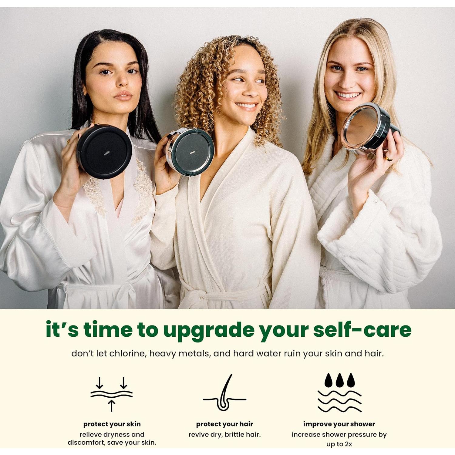 Cabezal de Ducha Filtrado Eskiin - Alta Presión, Cromo, 14x11.4cm