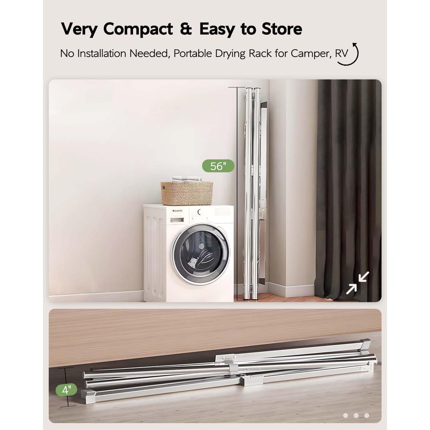 Estante Plegable para Secar Ropa VIKAQI 1.81 kg Acero Inoxidable