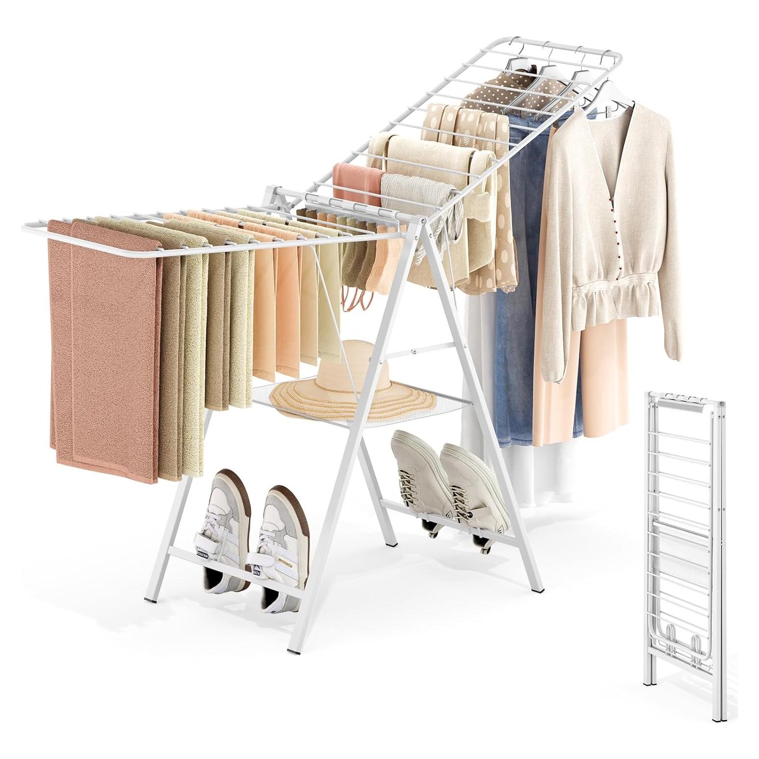 Estante de Secado Plegable APEXCHASER Blanco 158.74 cm Metal