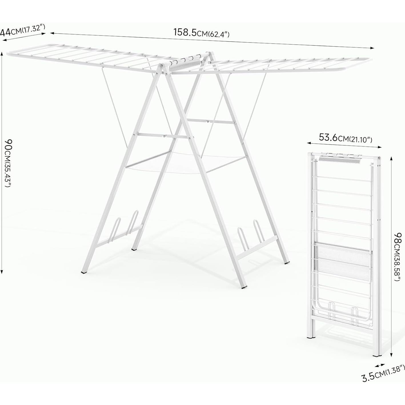 Estante de Secado Plegable APEXCHASER Blanco 158.74 cm Metal