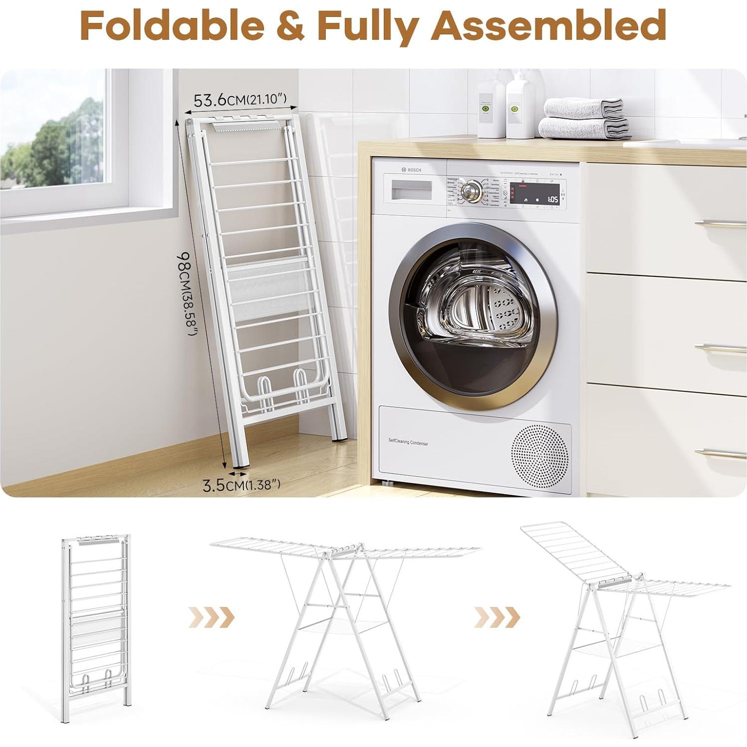 Estante de Secado Plegable APEXCHASER Blanco 158.74 cm Metal