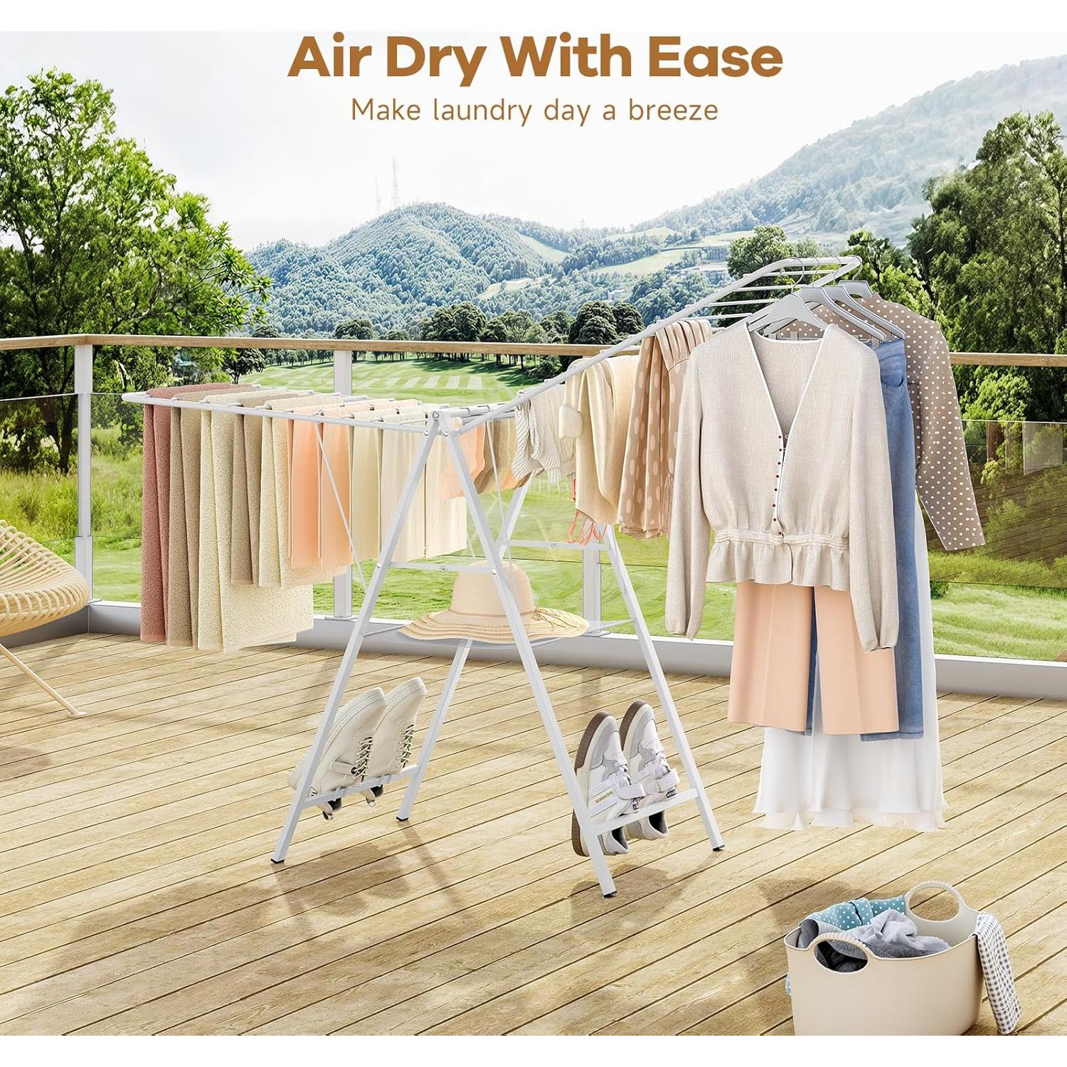 Estante de Secado Plegable APEXCHASER Blanco 158.74 cm Metal