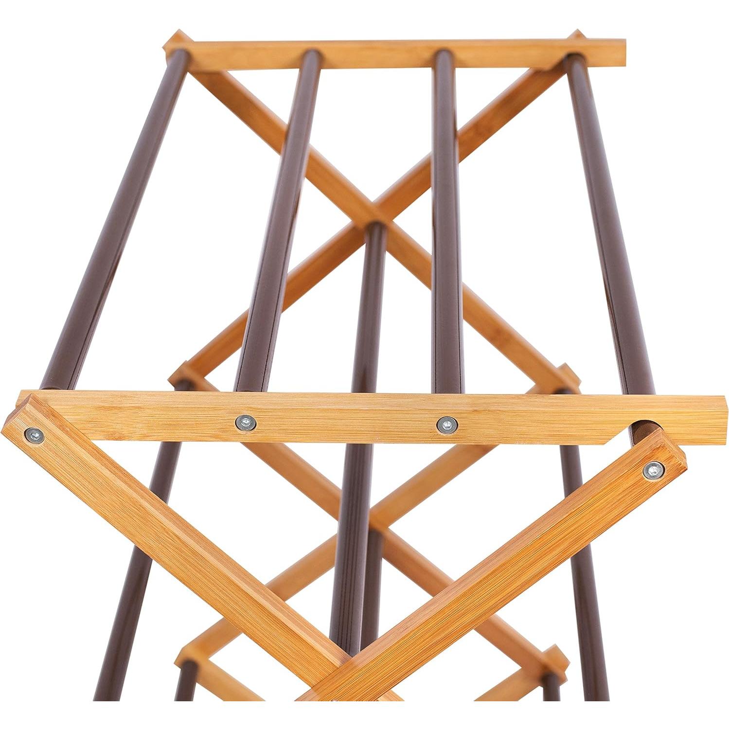 Estante Plegable de Secado 3 Niveles BirdRock Home Bambú Nogal