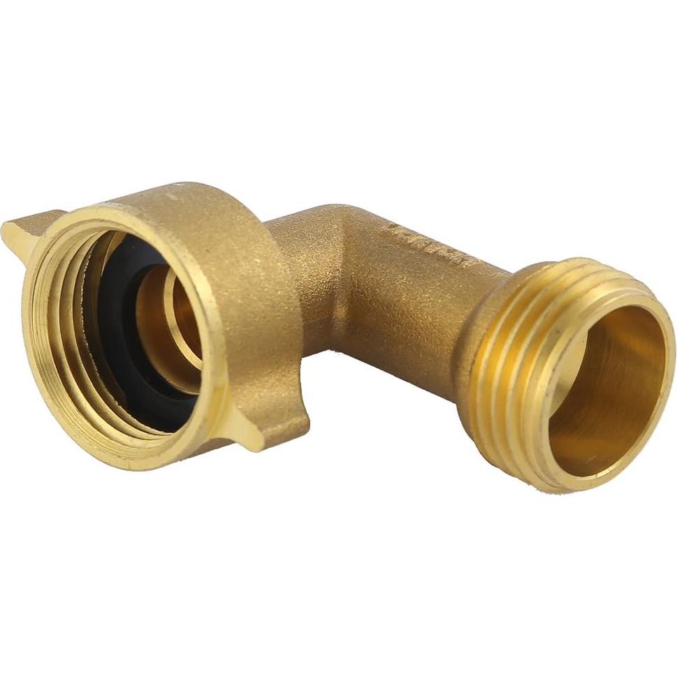 Codo de manguera de jardín HQMPC 90 grados latón 3/4" (2 piezas)