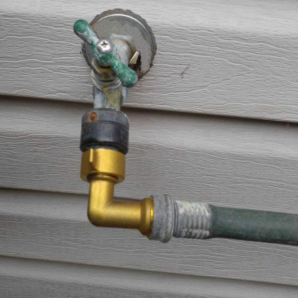 Codo de manguera de jardín HQMPC 90 grados latón 3/4" (2 piezas)