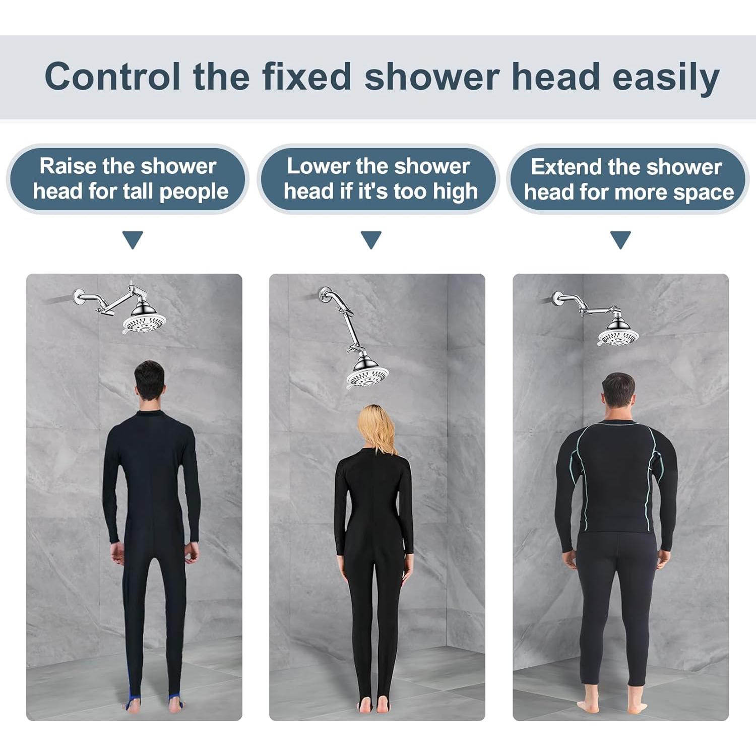 Extensor de Brazo de Ducha BRIGHT SHOWERS 12.7 cm Cromo Ajustable