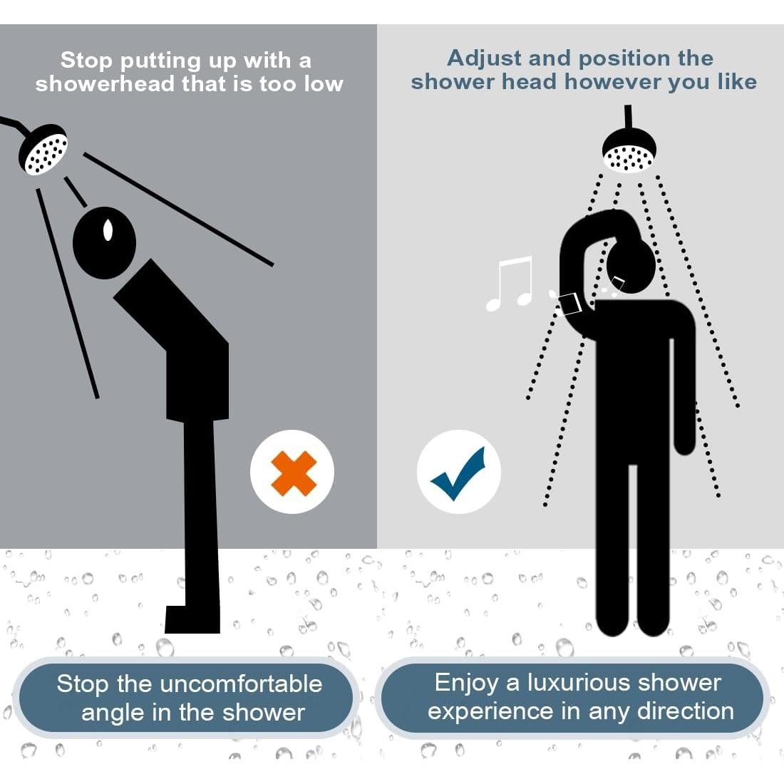 Extensor de Brazo de Ducha BRIGHT SHOWERS 12.7 cm Cromo Ajustable