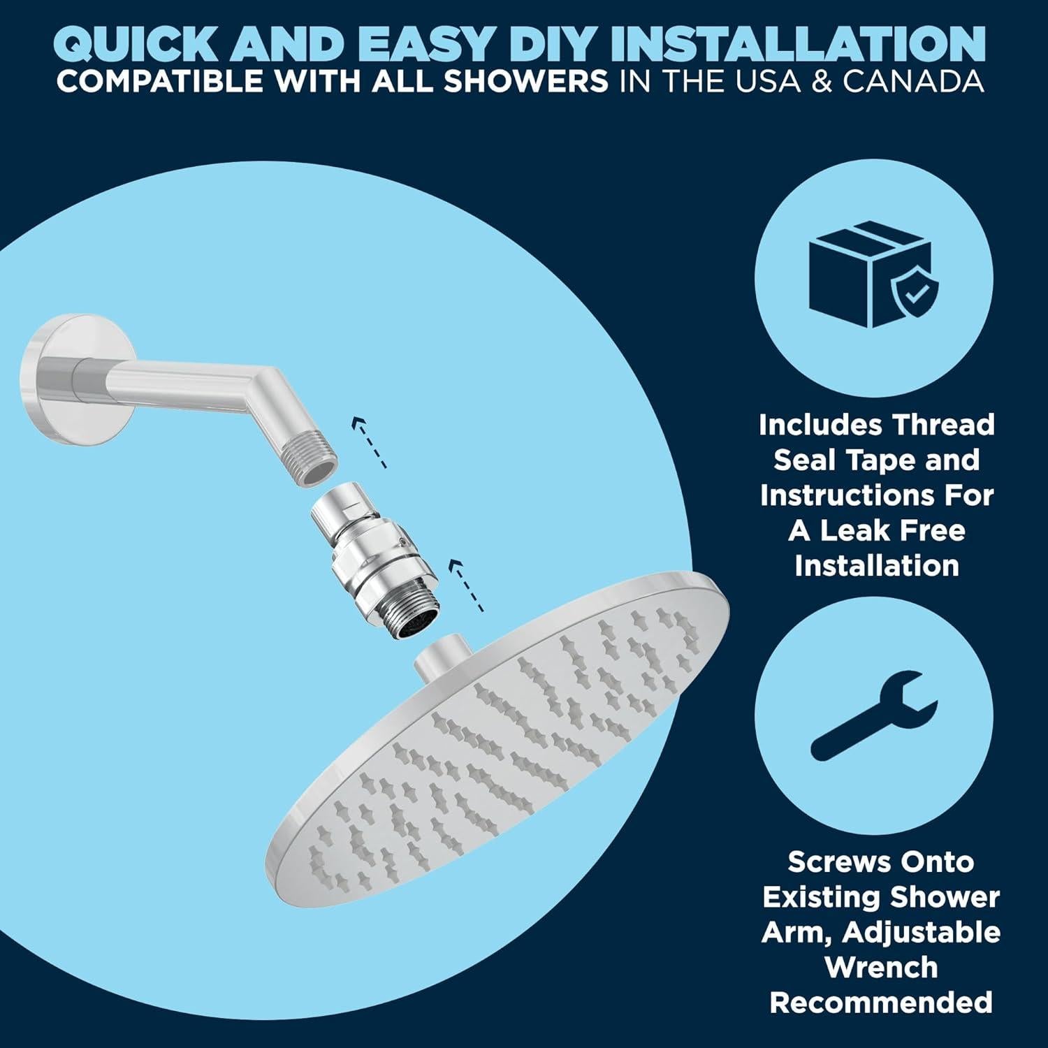 Adaptador giratorio de ducha HammerHead Showers, cromo