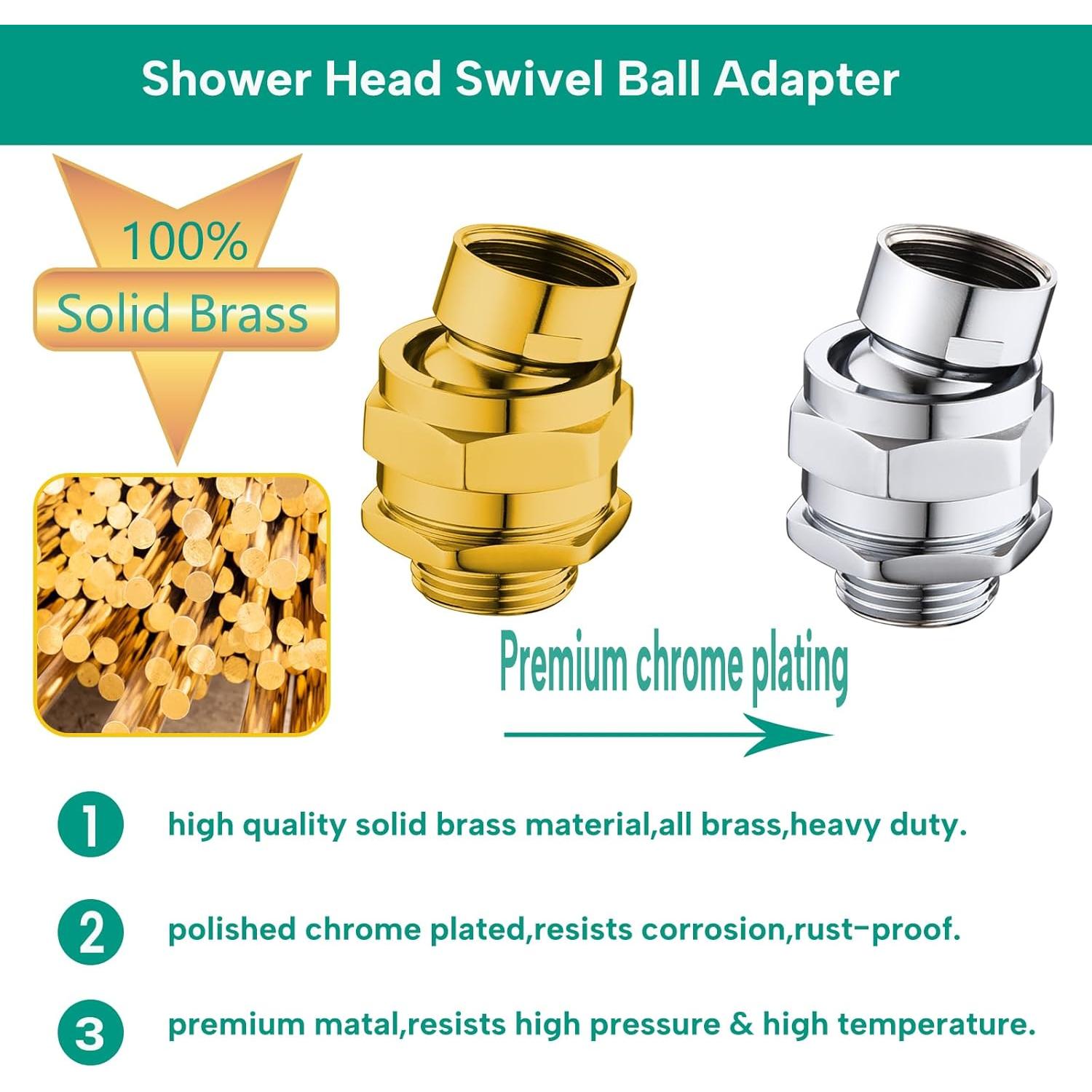 Adaptador de Ducha Giratorio LUOFANT de Latón Pulido G1/2