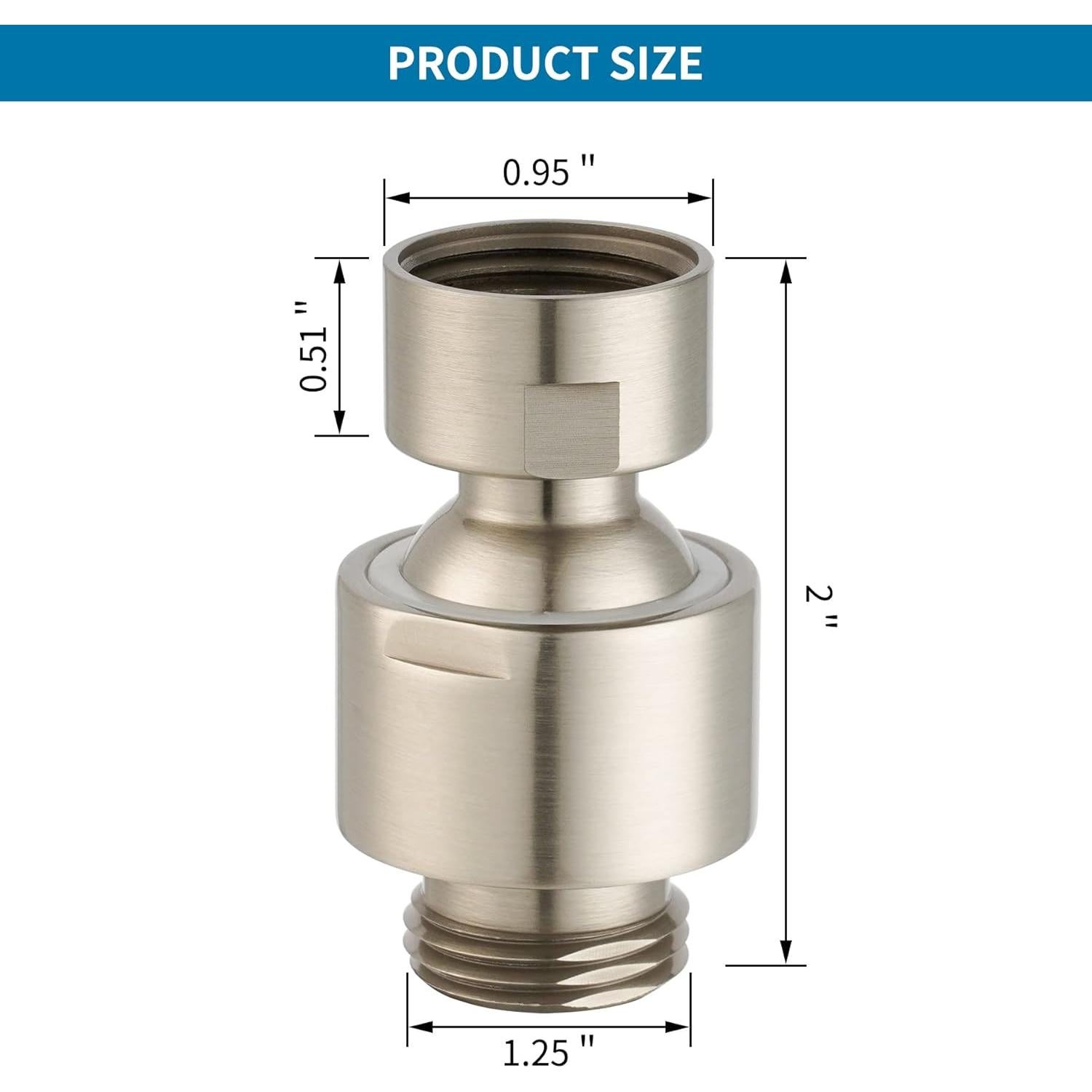 Adaptador de Cabezal de Ducha Hibbent de Latón con Junta Esférica