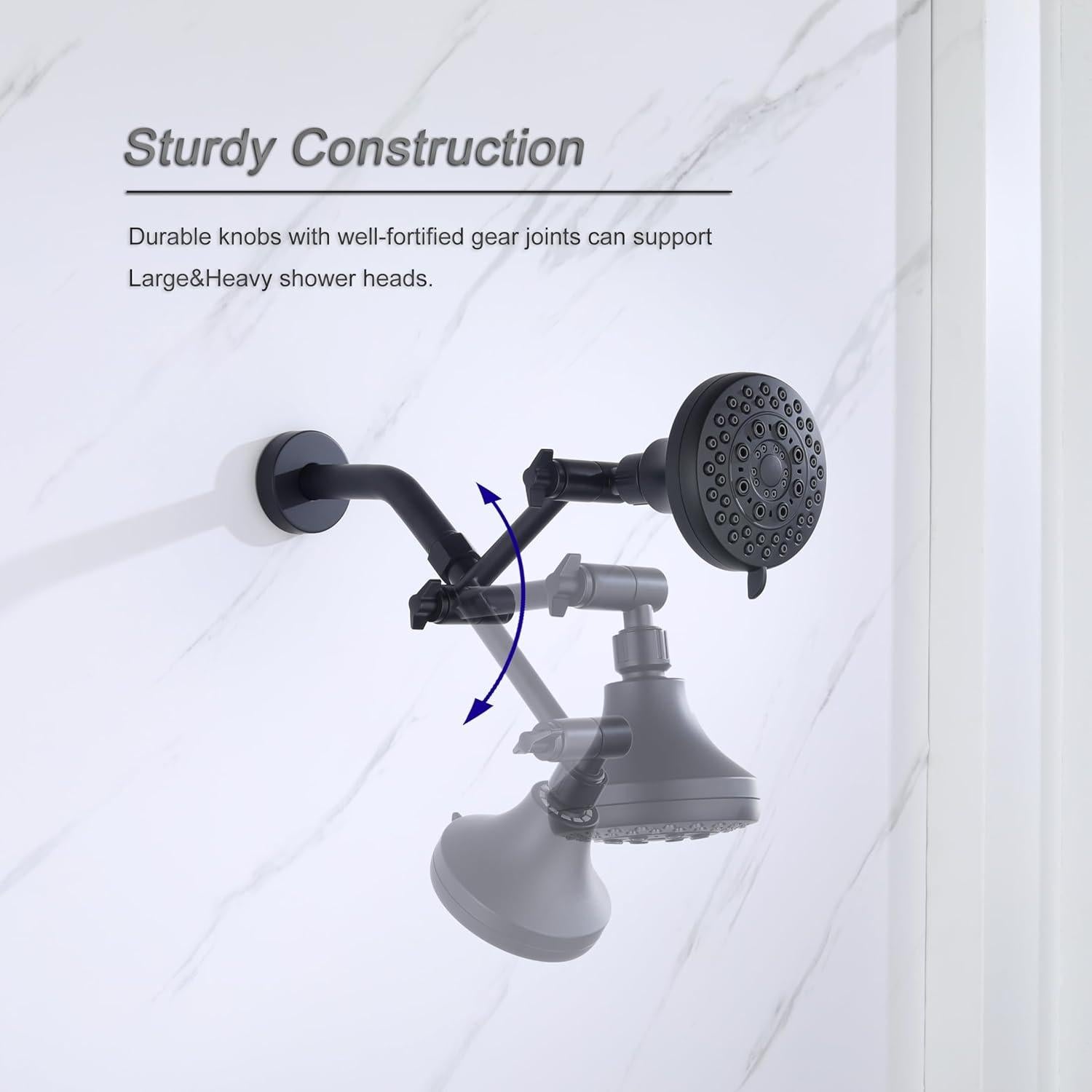 Brazo de extensión de ducha Senhozi 10 cm negro mate latón