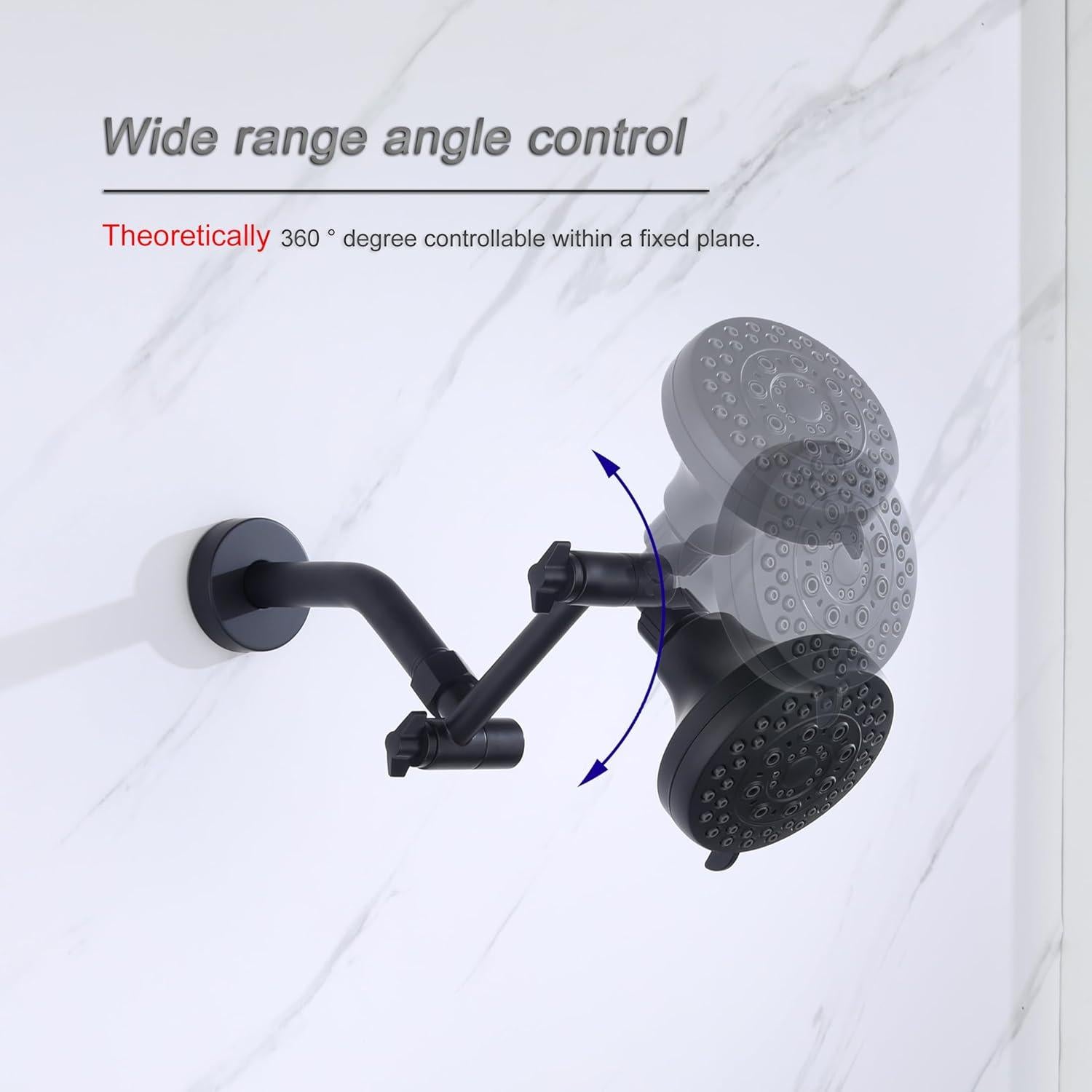 Brazo de extensión de ducha Senhozi 10 cm negro mate latón