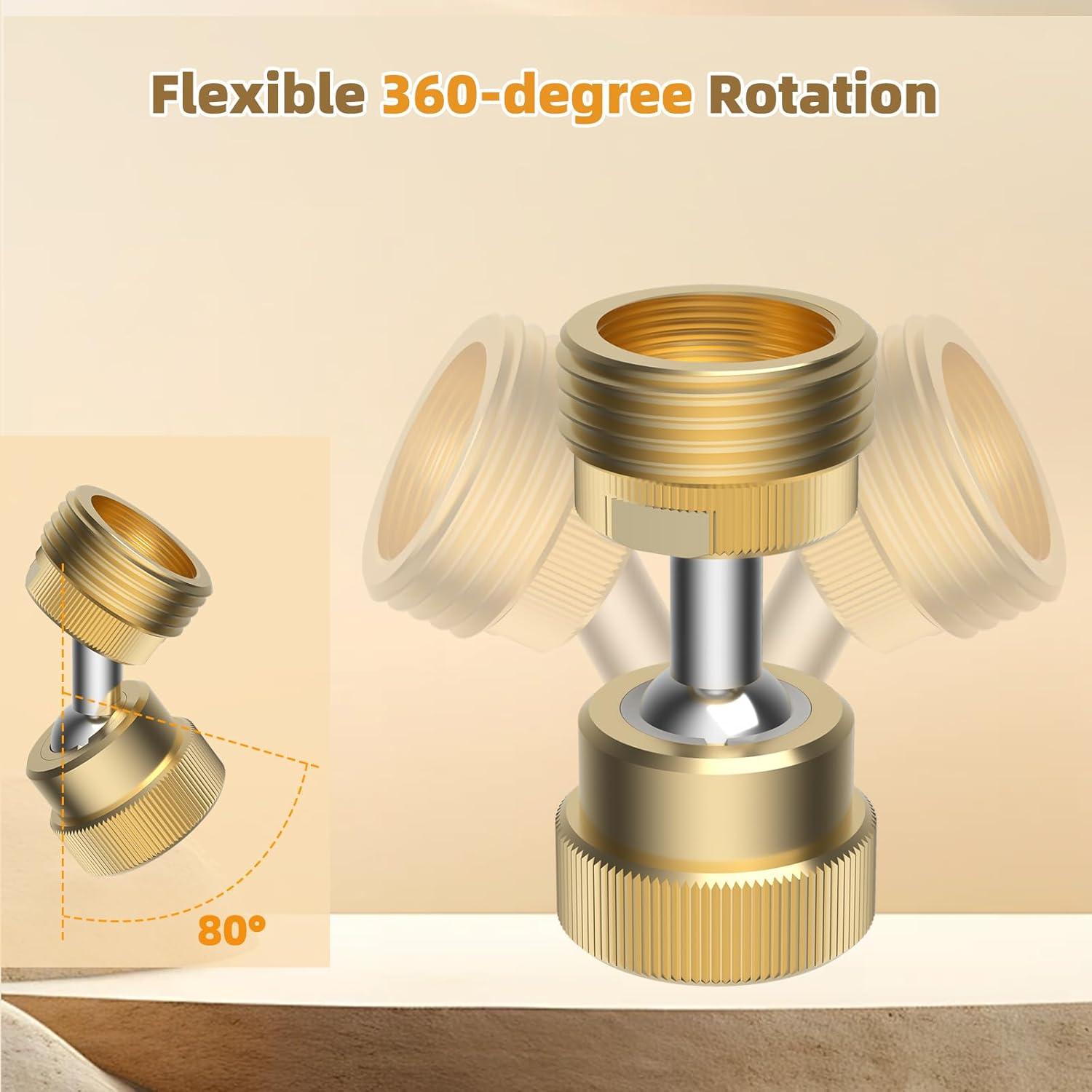 Adaptador de Manguera de Jardín Hibbent 3/4" GHT Doble Giratorio