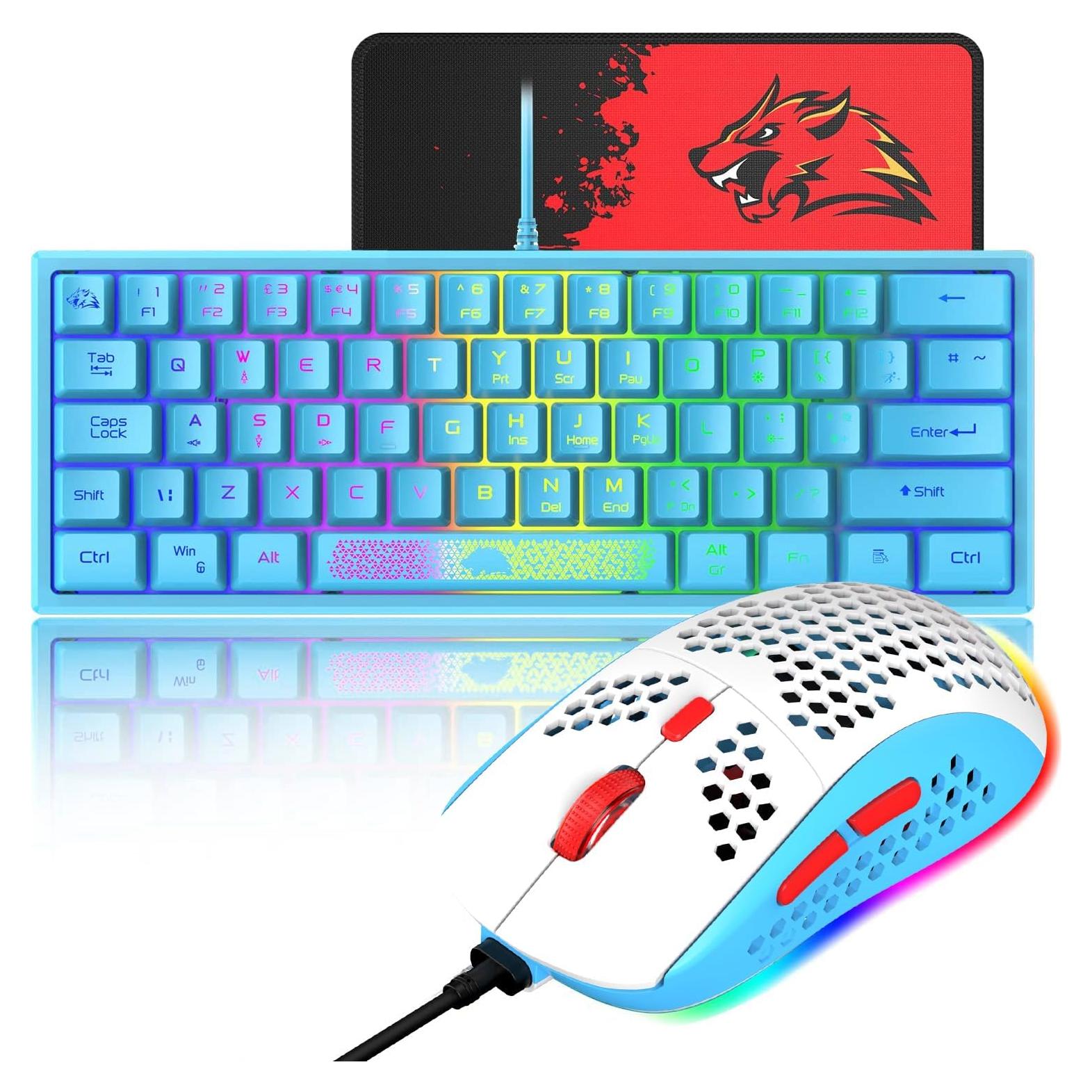 Combo Teclado Mecánico y Ratón Gaming XINMENG RGB 61 Teclas