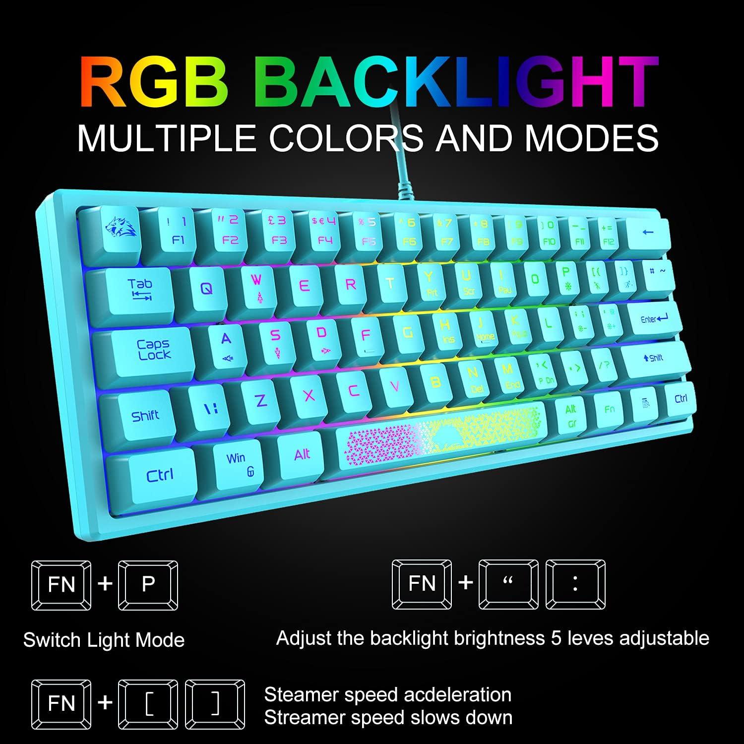 Combo Teclado Mecánico y Ratón Gaming XINMENG RGB 61 Teclas