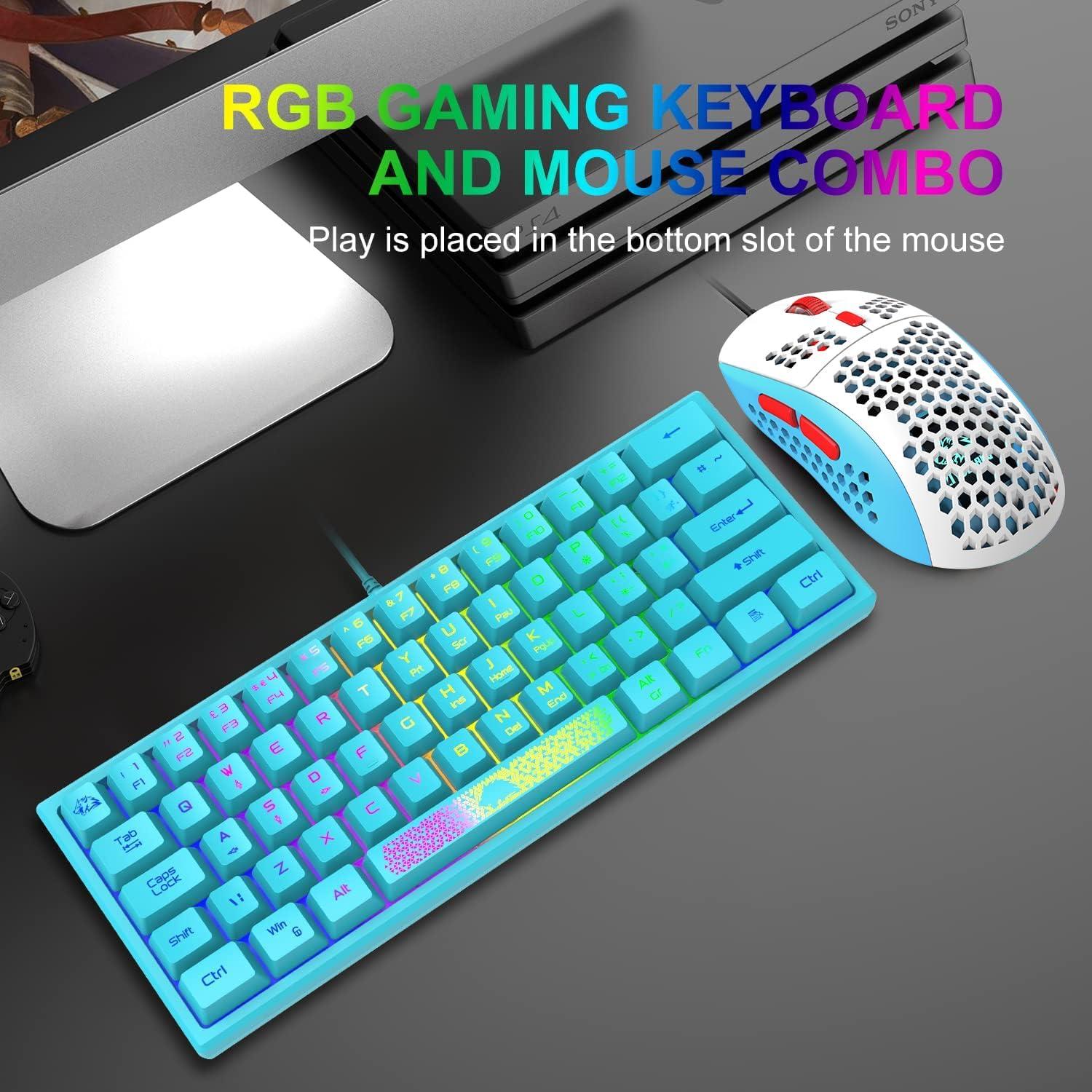 Combo Teclado Mecánico y Ratón Gaming XINMENG RGB 61 Teclas