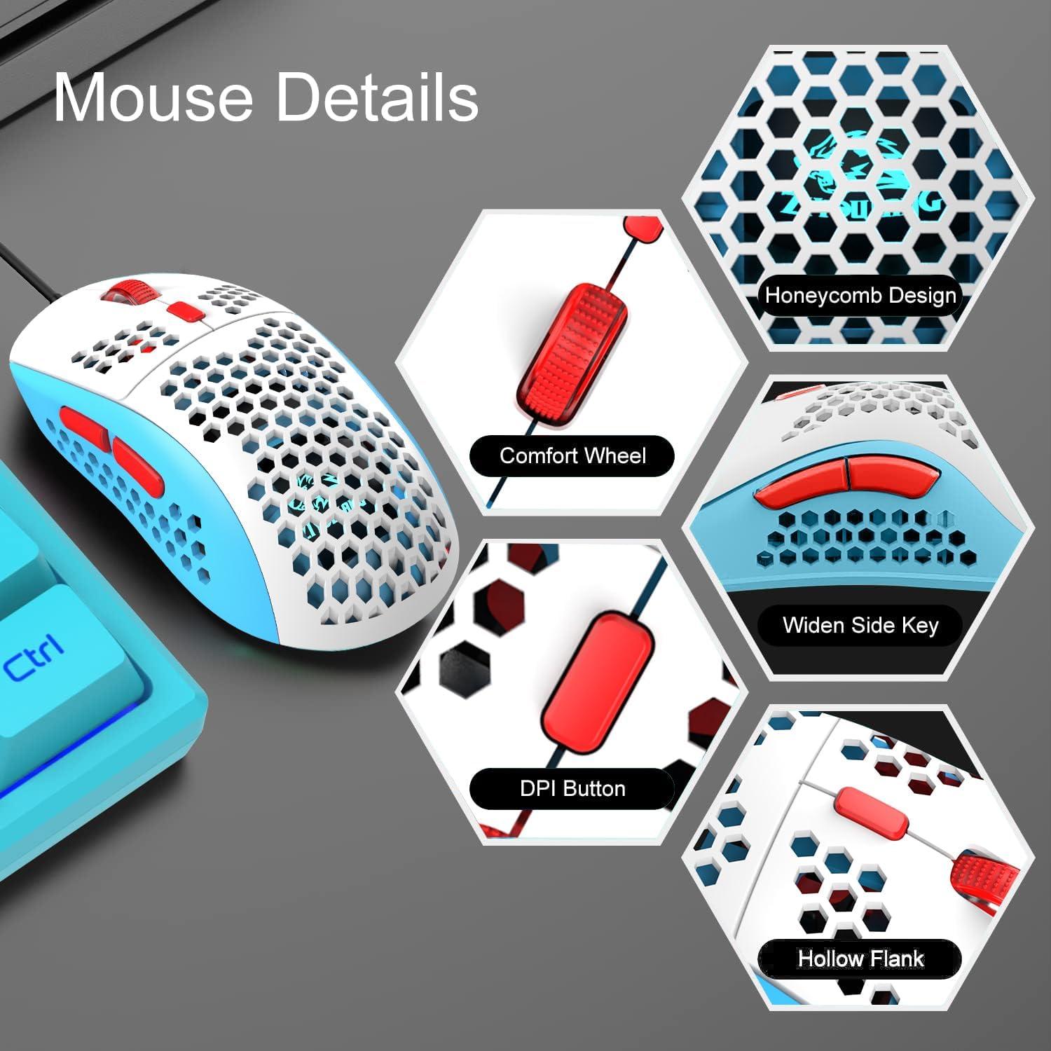 Combo Teclado Mecánico y Ratón Gaming XINMENG RGB 61 Teclas