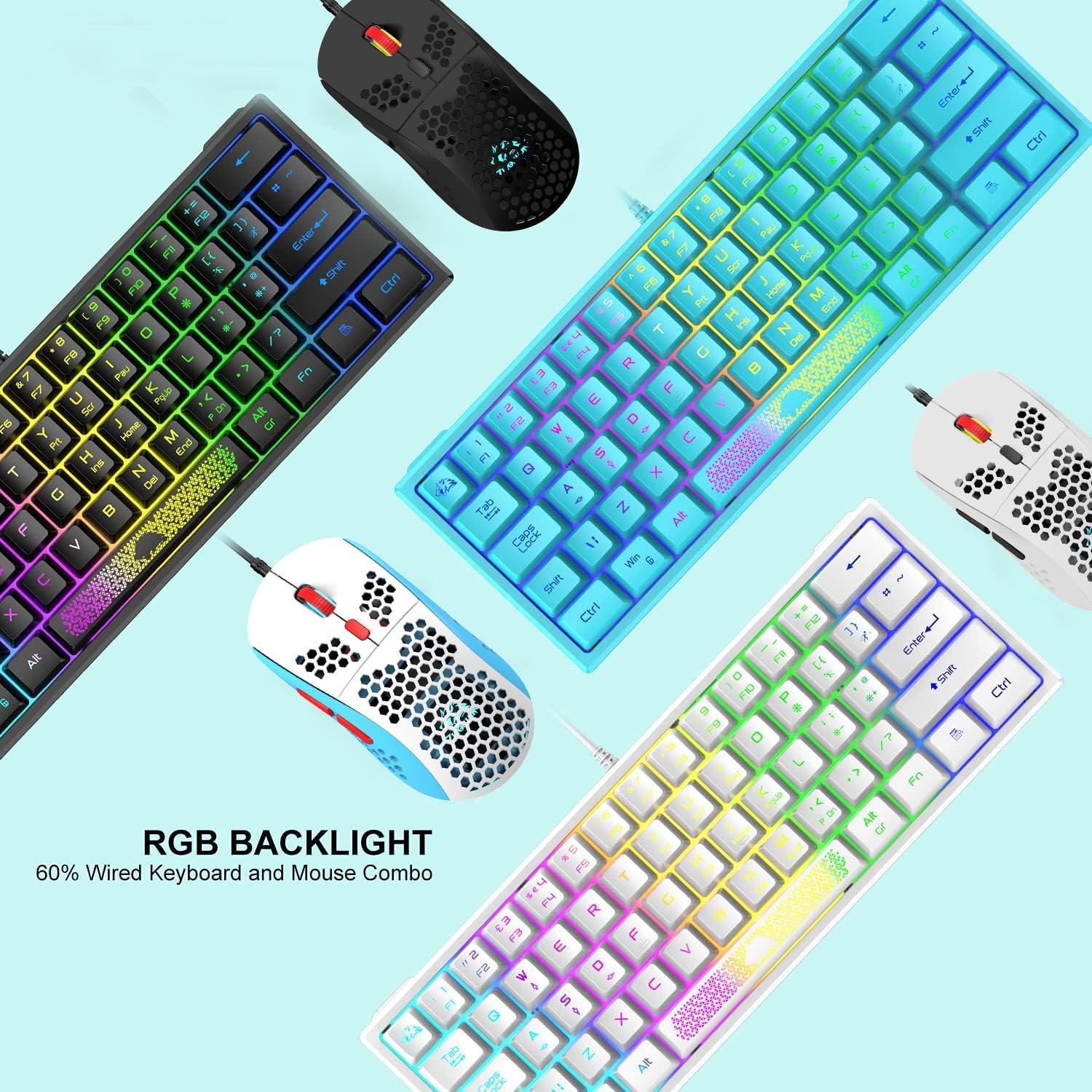 Combo Teclado Mecánico y Ratón Gaming XINMENG RGB 61 Teclas