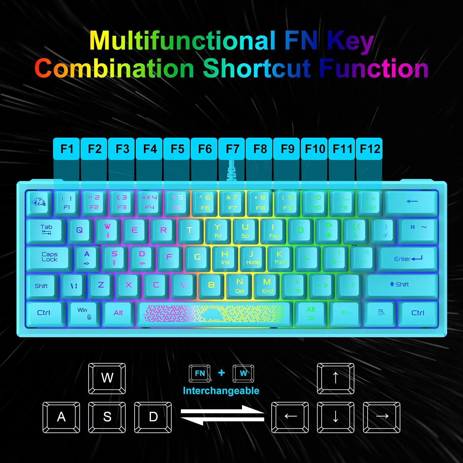 Combo Teclado Mecánico y Ratón Gaming XINMENG RGB 61 Teclas