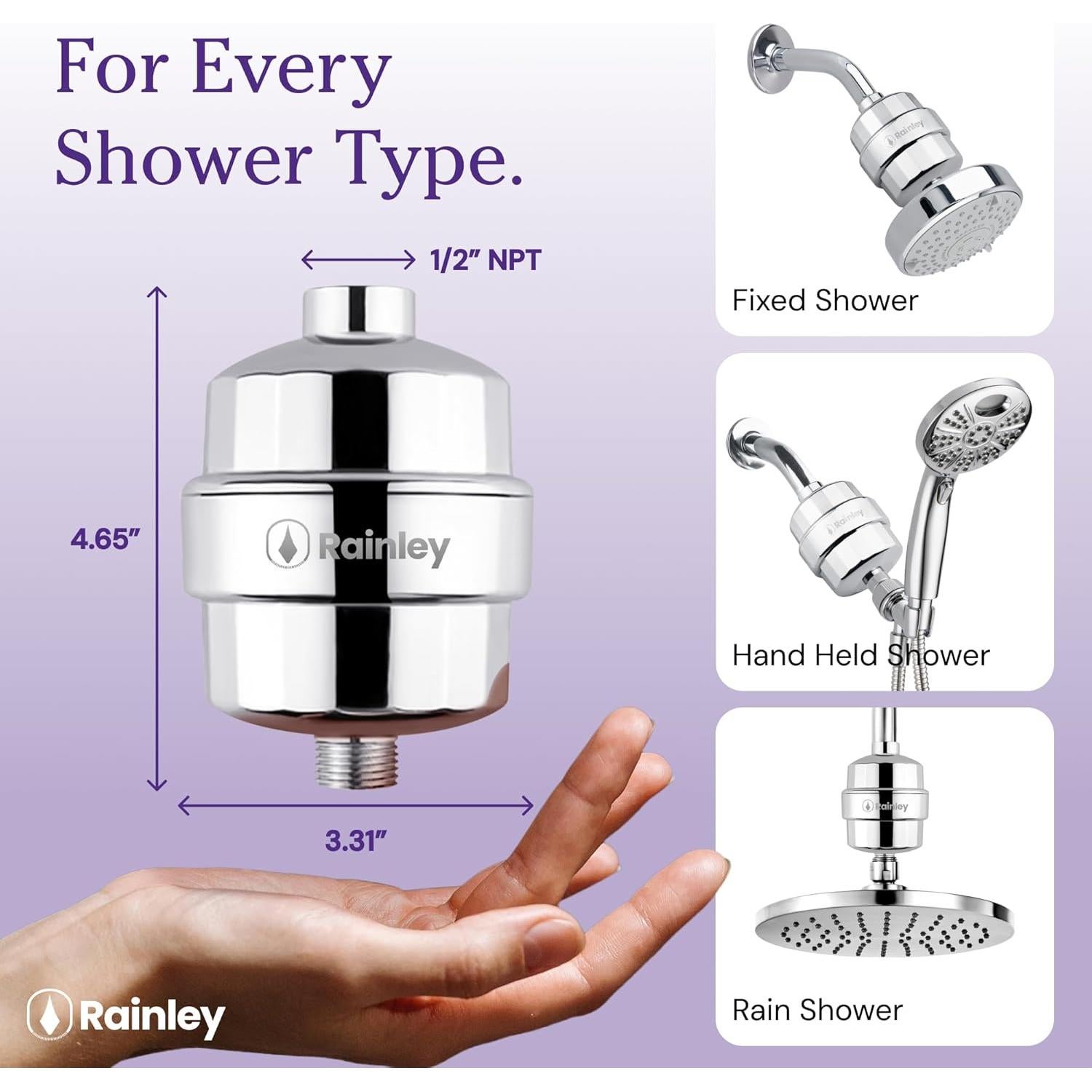 Filtro de Ducha Rainley Bossa - Elimina Cloro y Metales Pesados