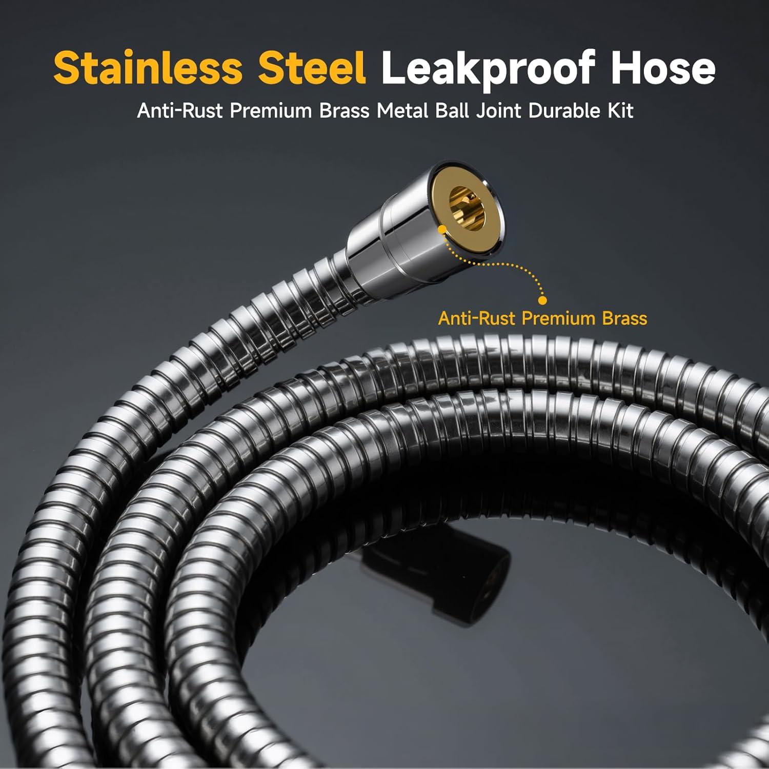 Cabezal de Ducha Doble Filtrado EBOATOP 8'' Alta Presión Cromo