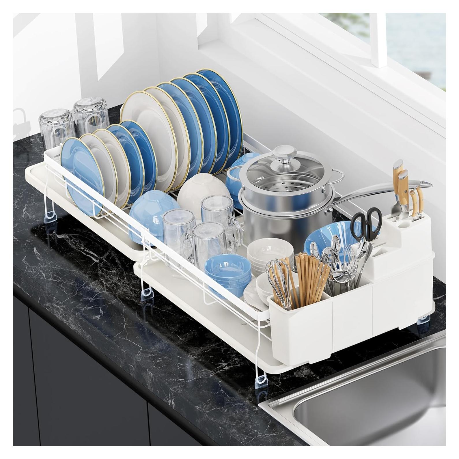 Estante Secador de Platos Expandible ROTTOGOON Blanco 48.8-72.9 cm