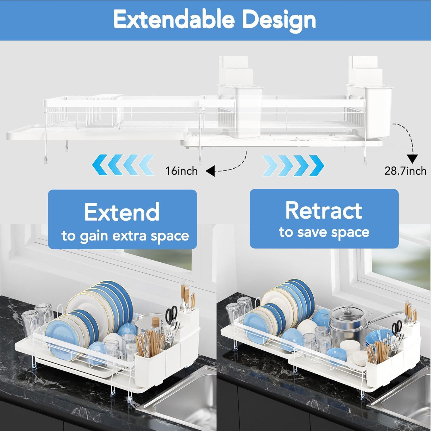 Estante Secador de Platos Expandible ROTTOGOON Blanco 48.8-72.9 cm