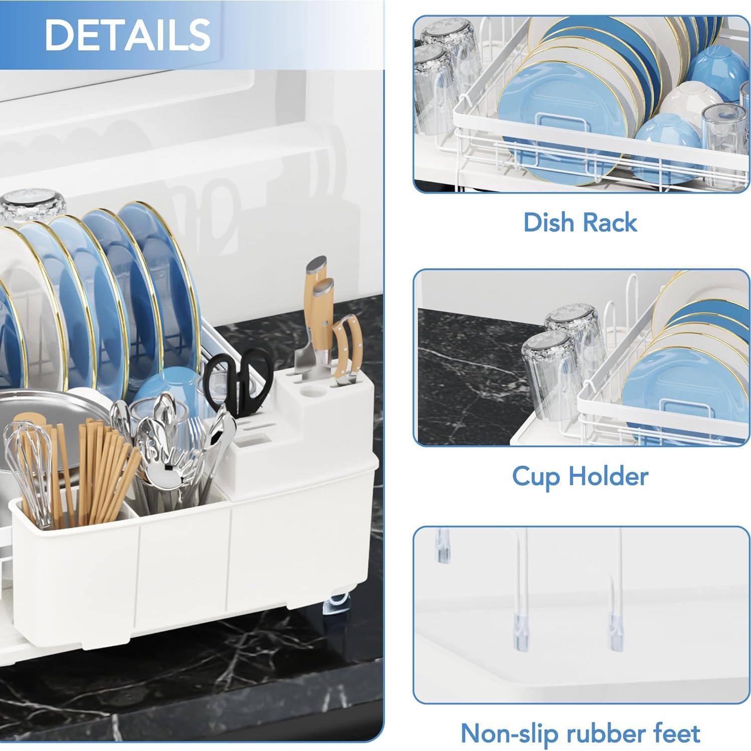 Estante Secador de Platos Expandible ROTTOGOON Blanco 48.8-72.9 cm