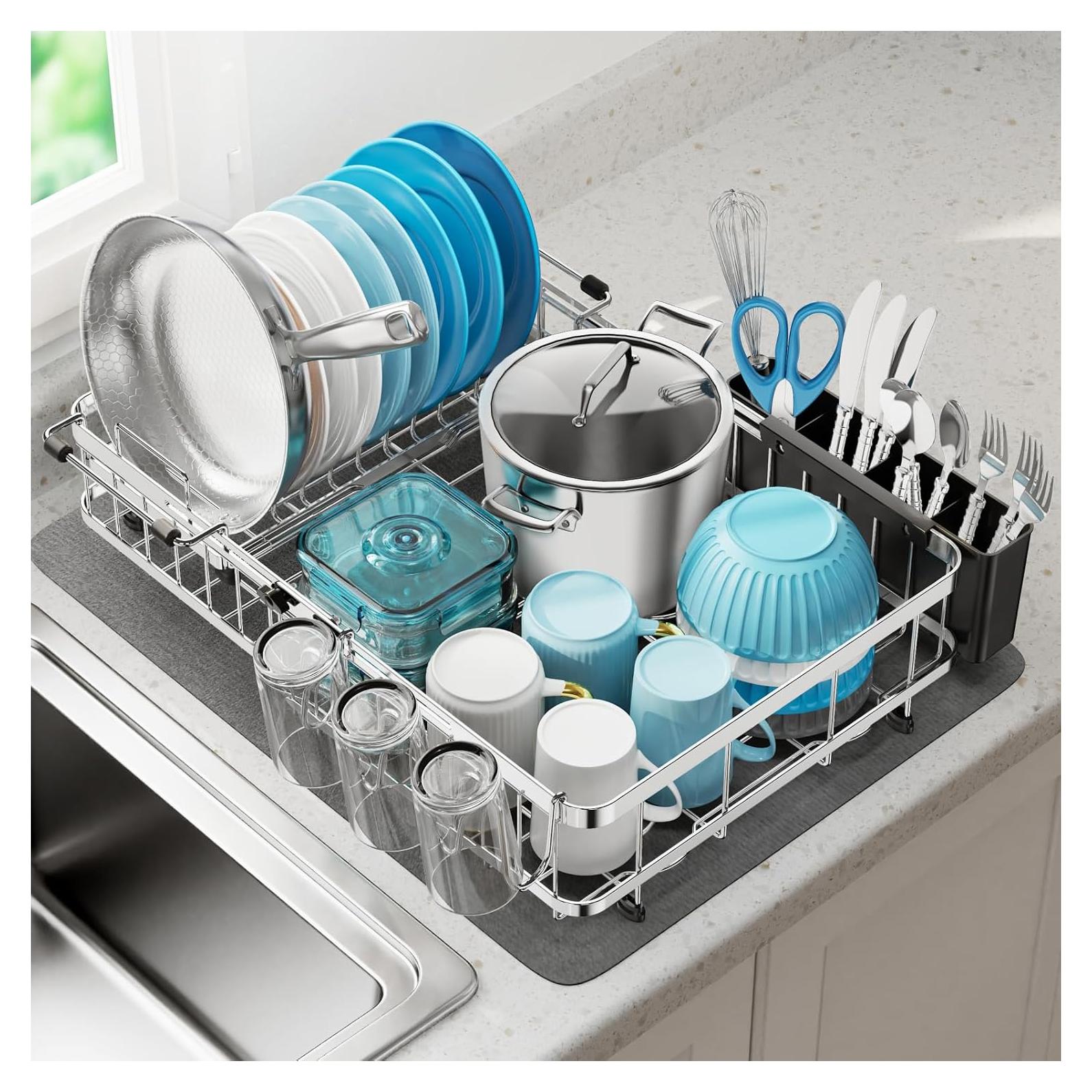 Estante de Secado de Platos GSlife Acero Inoxidable Expandible 42-54 cm