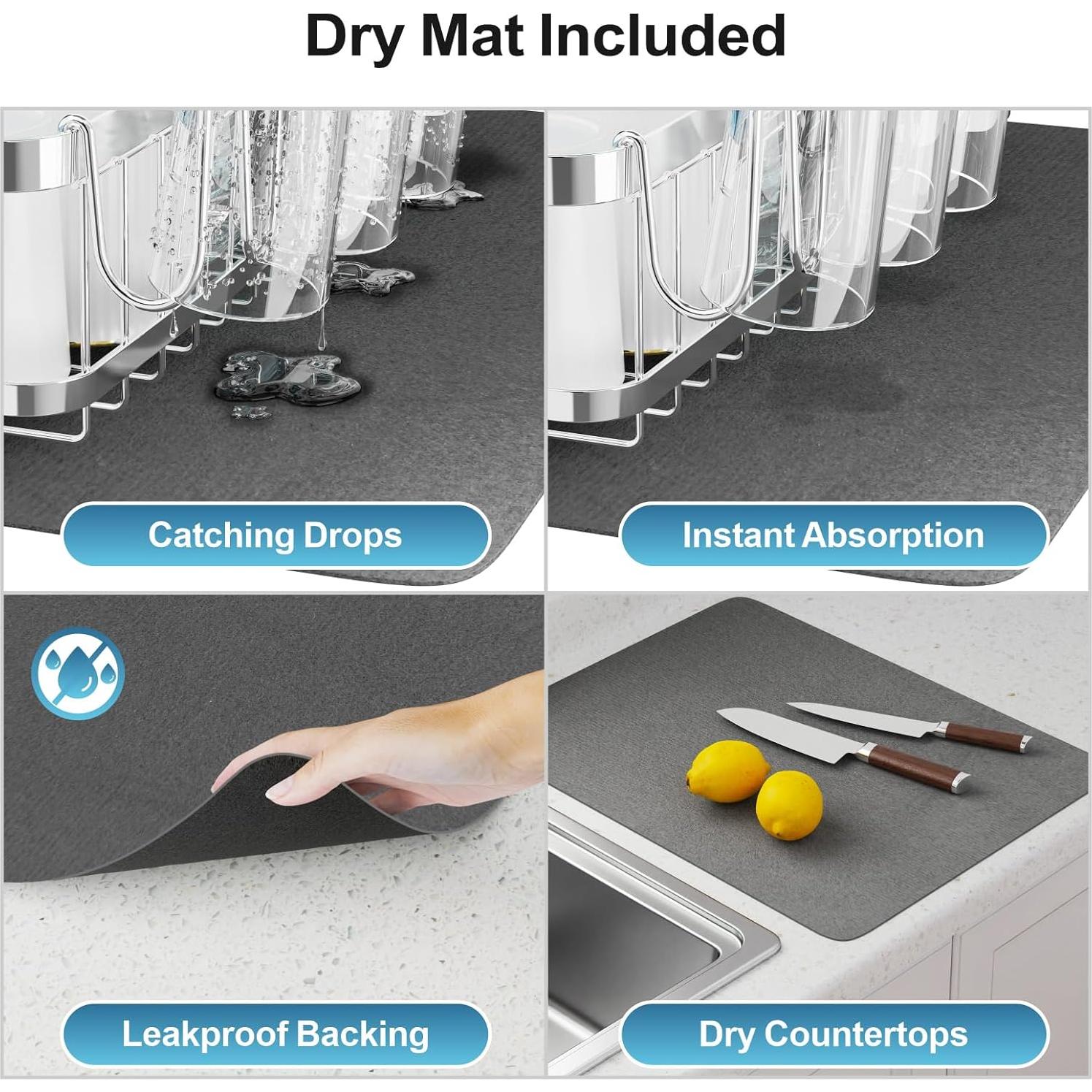 Estante de Secado de Platos GSlife Acero Inoxidable Expandible 42-54 cm