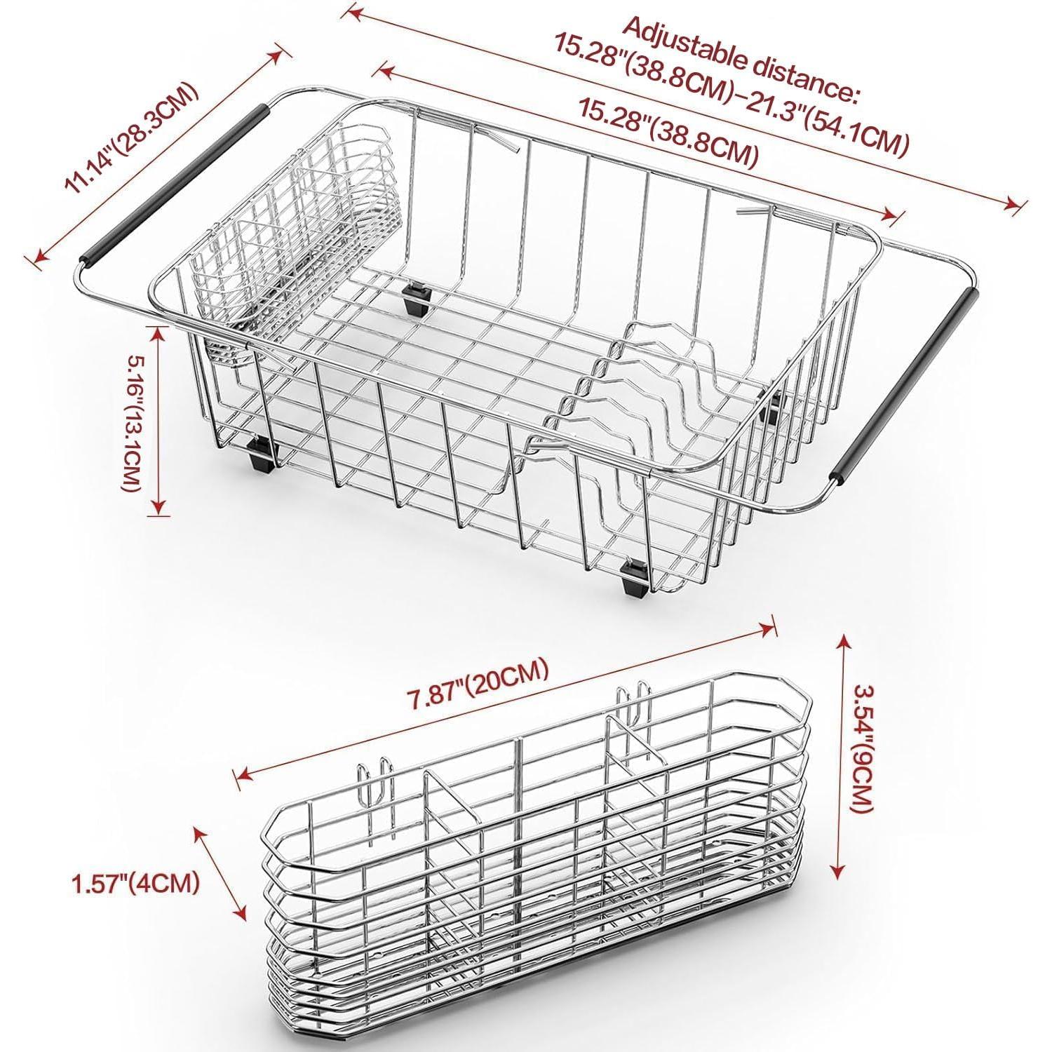 Escurridor de Platos Ajustable Fanbsy Acero Inoxidable 304