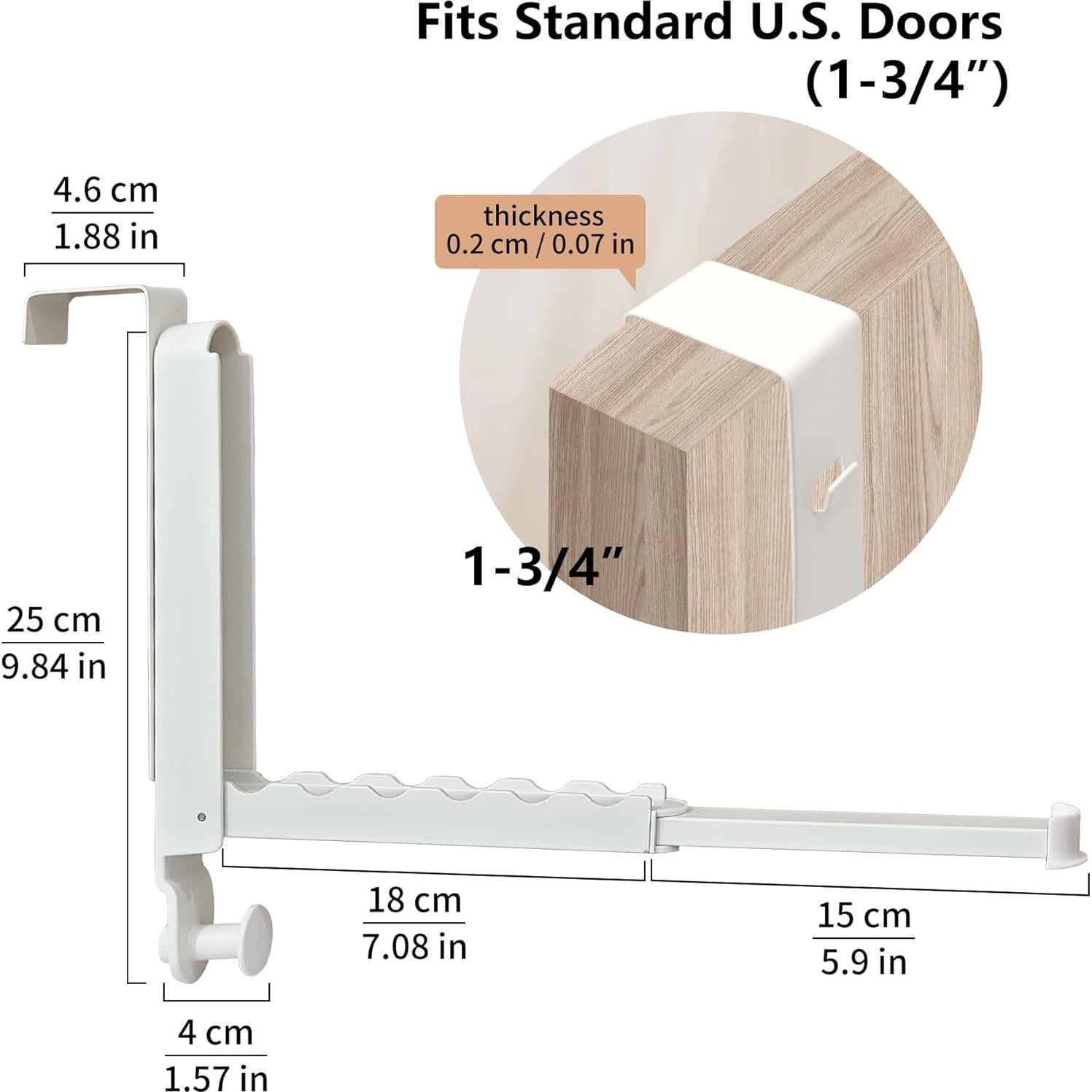 Ganchos sobre la puerta RFOUO Plegables 6+1 Blanco Lechoso