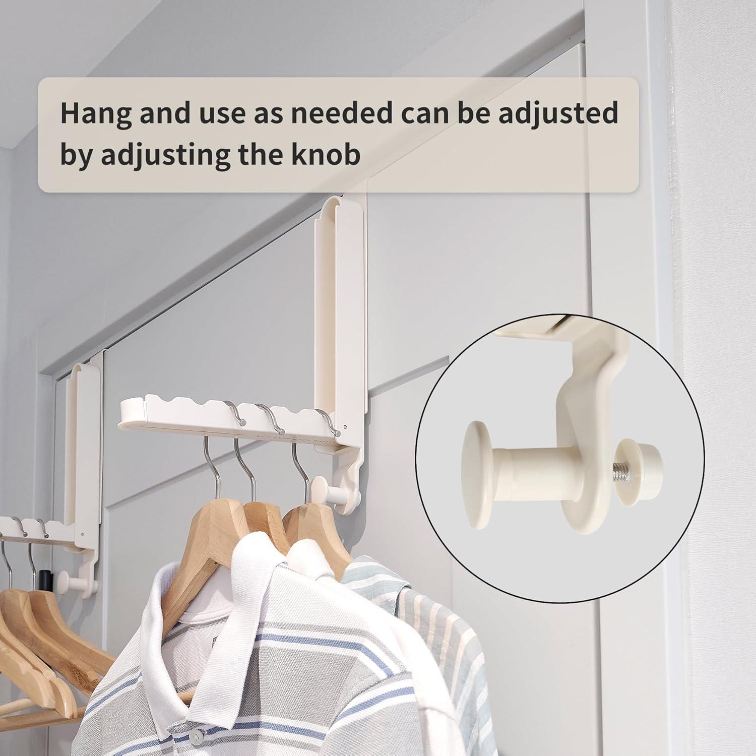 Ganchos sobre la puerta RFOUO Plegables 6+1 Blanco Lechoso