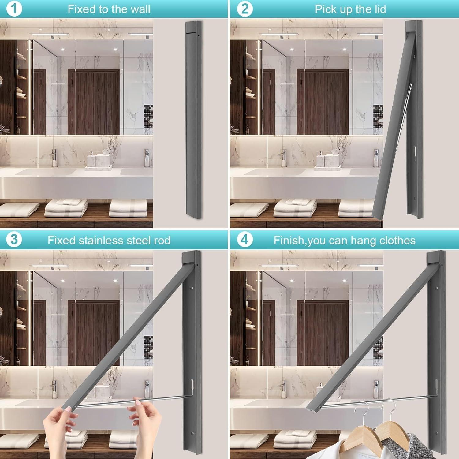 Estante de Secado Plegable SunEegral Montado en Pared 30 kg