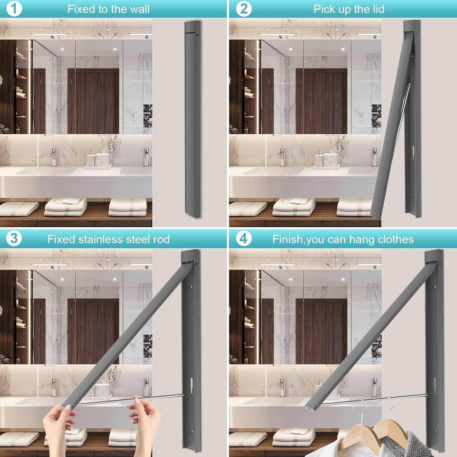 Estante de Secado Plegable SunEegral Montado en Pared 30 kg