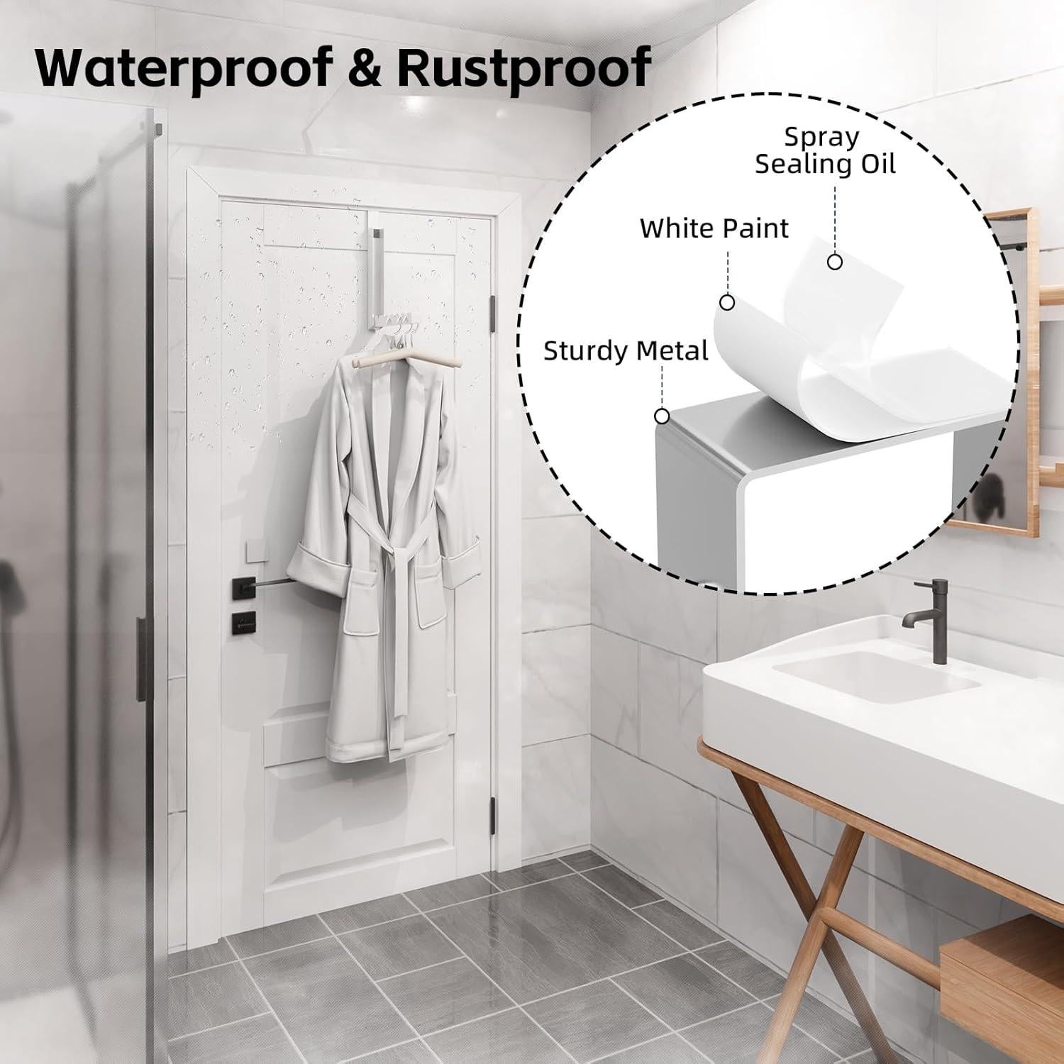 Estante de Secado Plegable WLCSNG para Puerta Blanco 2 Ganchos