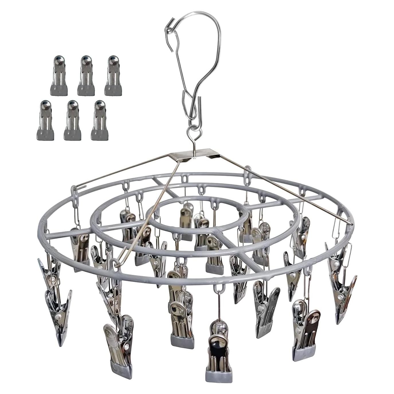 Soporte de Secado de Ropa Funamily Acero Inoxidable 24 Clips
