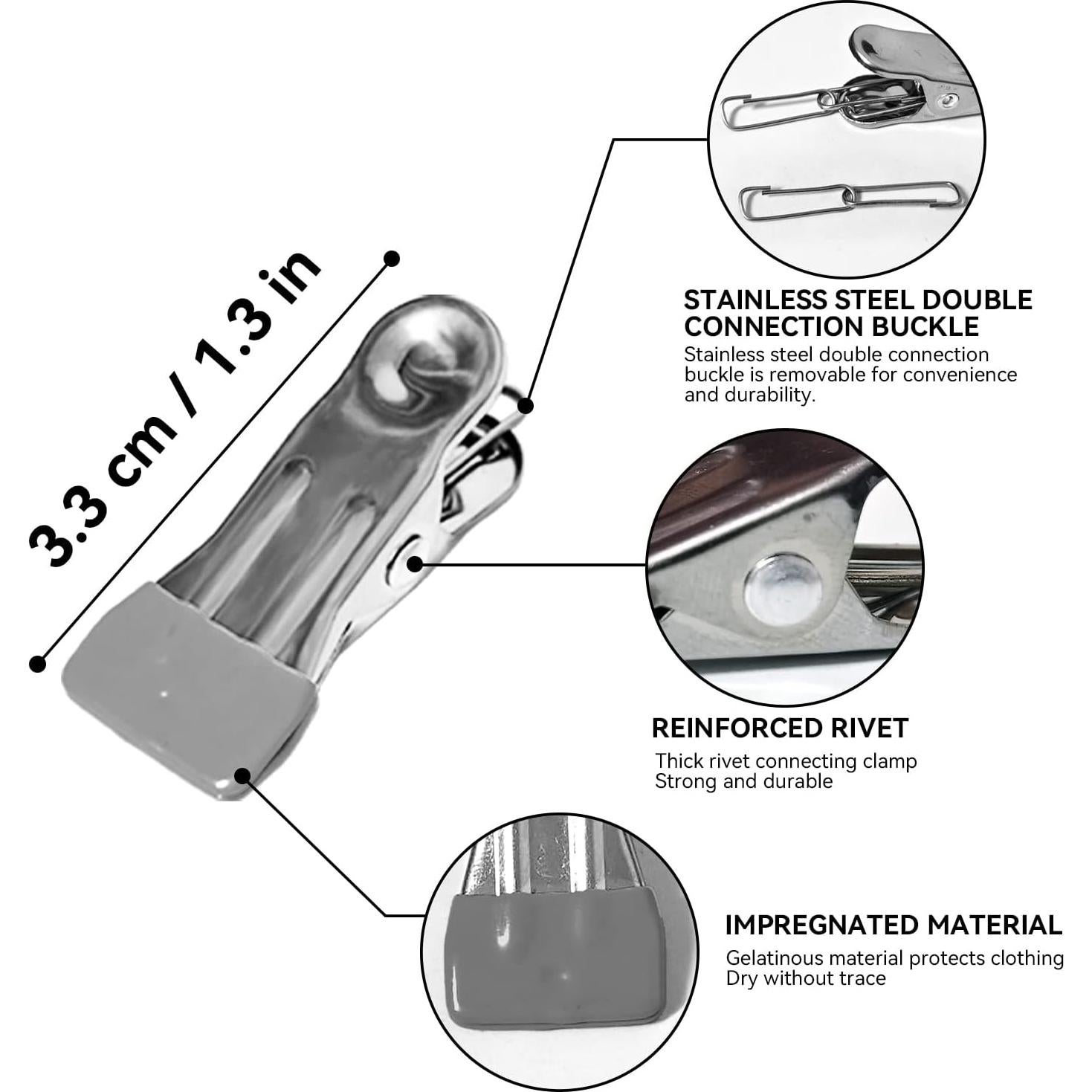 Soporte de Secado de Ropa Funamily Acero Inoxidable 24 Clips