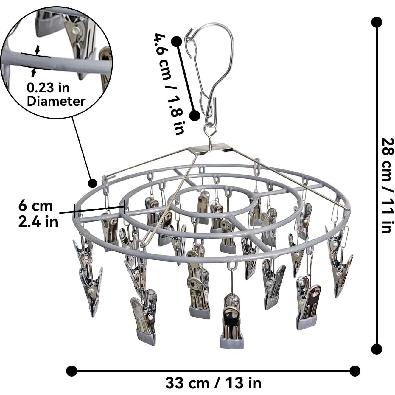Soporte de Secado de Ropa Funamily Acero Inoxidable 24 Clips