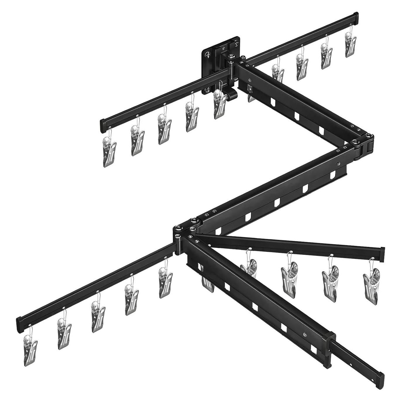 Estante Plegable para Secar Ropa BESy Aluminio Negro 50.8x58.4cm