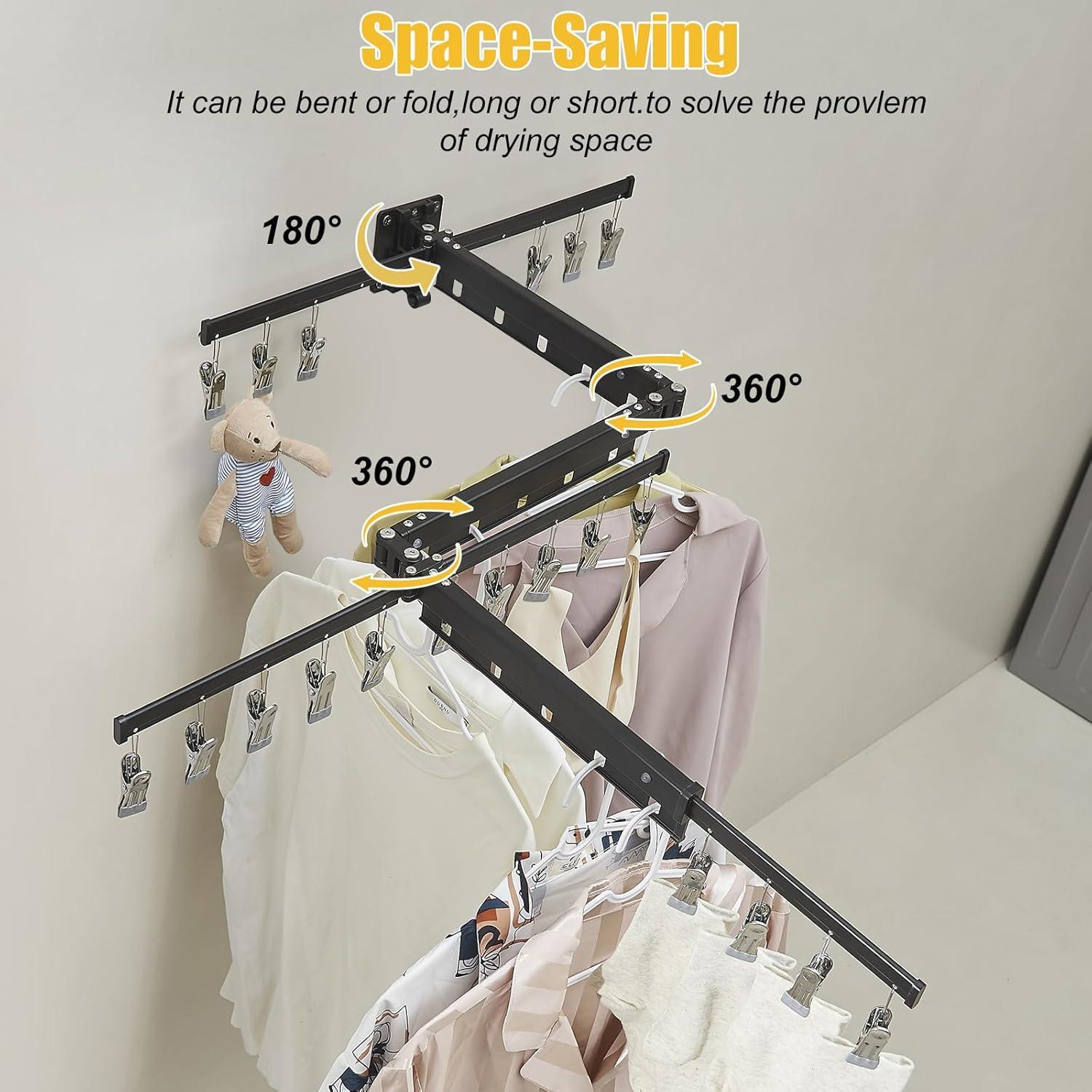 Estante Plegable para Secar Ropa BESy Aluminio Negro 50.8x58.4cm