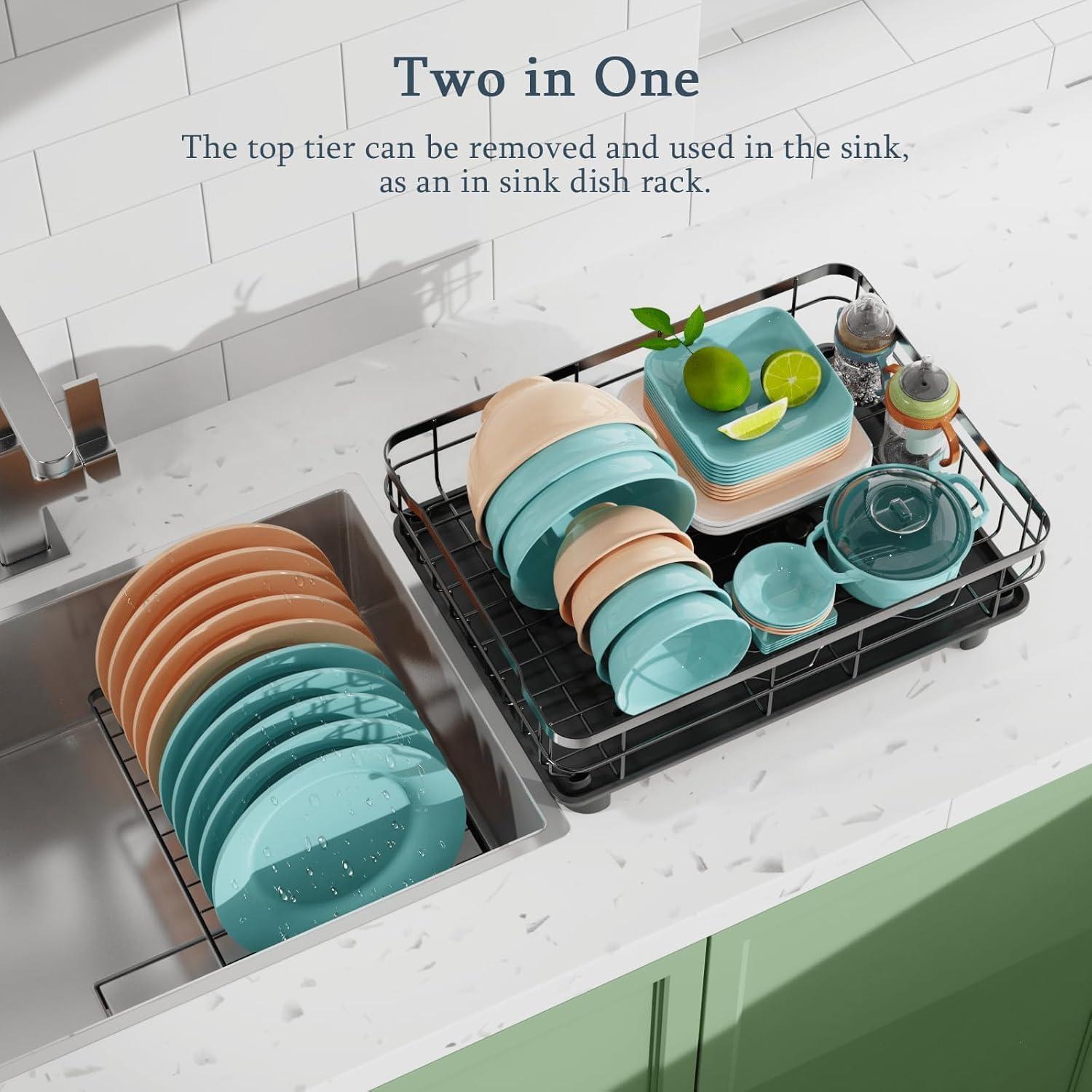 Escurridor de Platos DMTXCRP 2 Niveles Acero Inoxidable 43x33cm