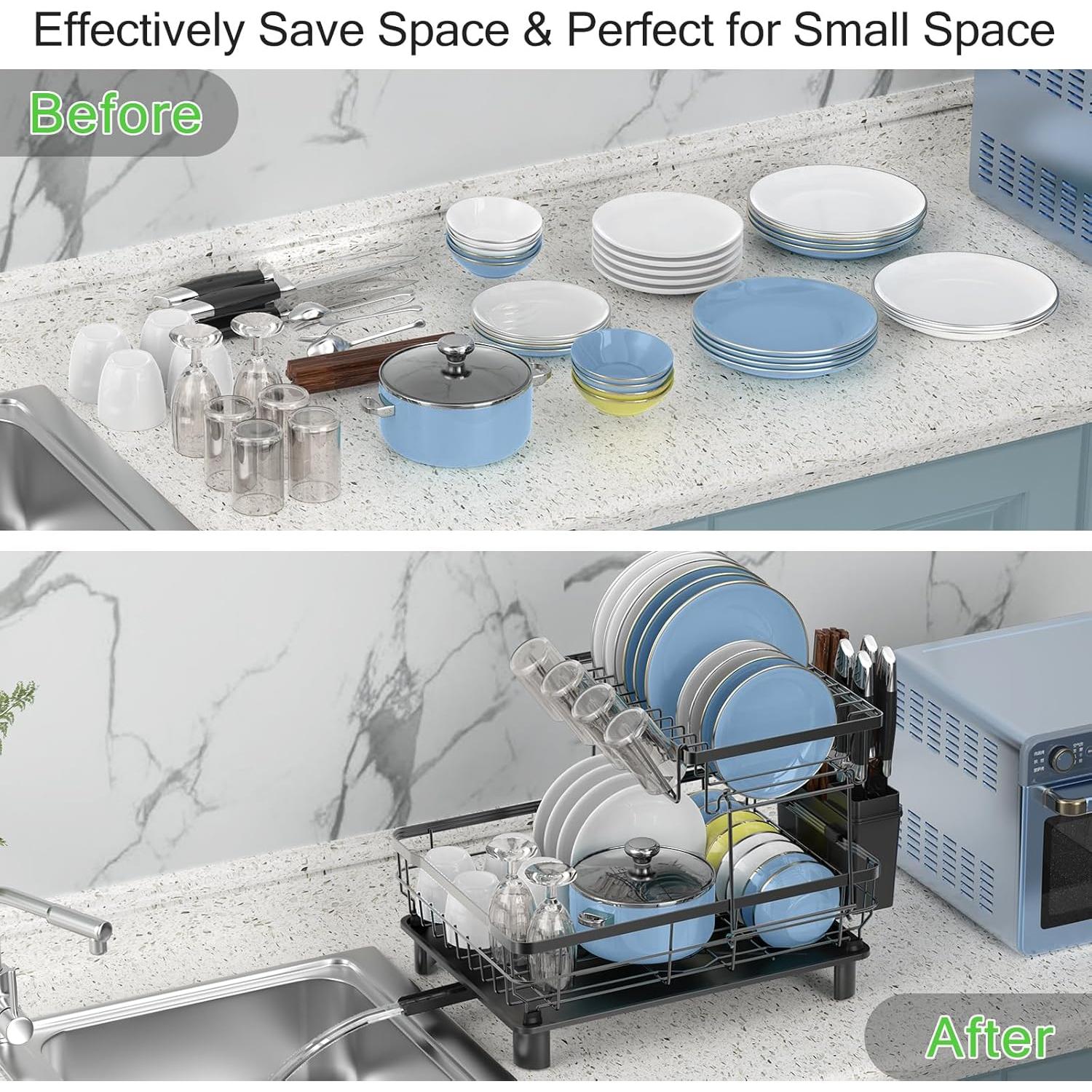 Escurridor de Platos DMTXCRP 2 Niveles Acero Inoxidable 43x33cm