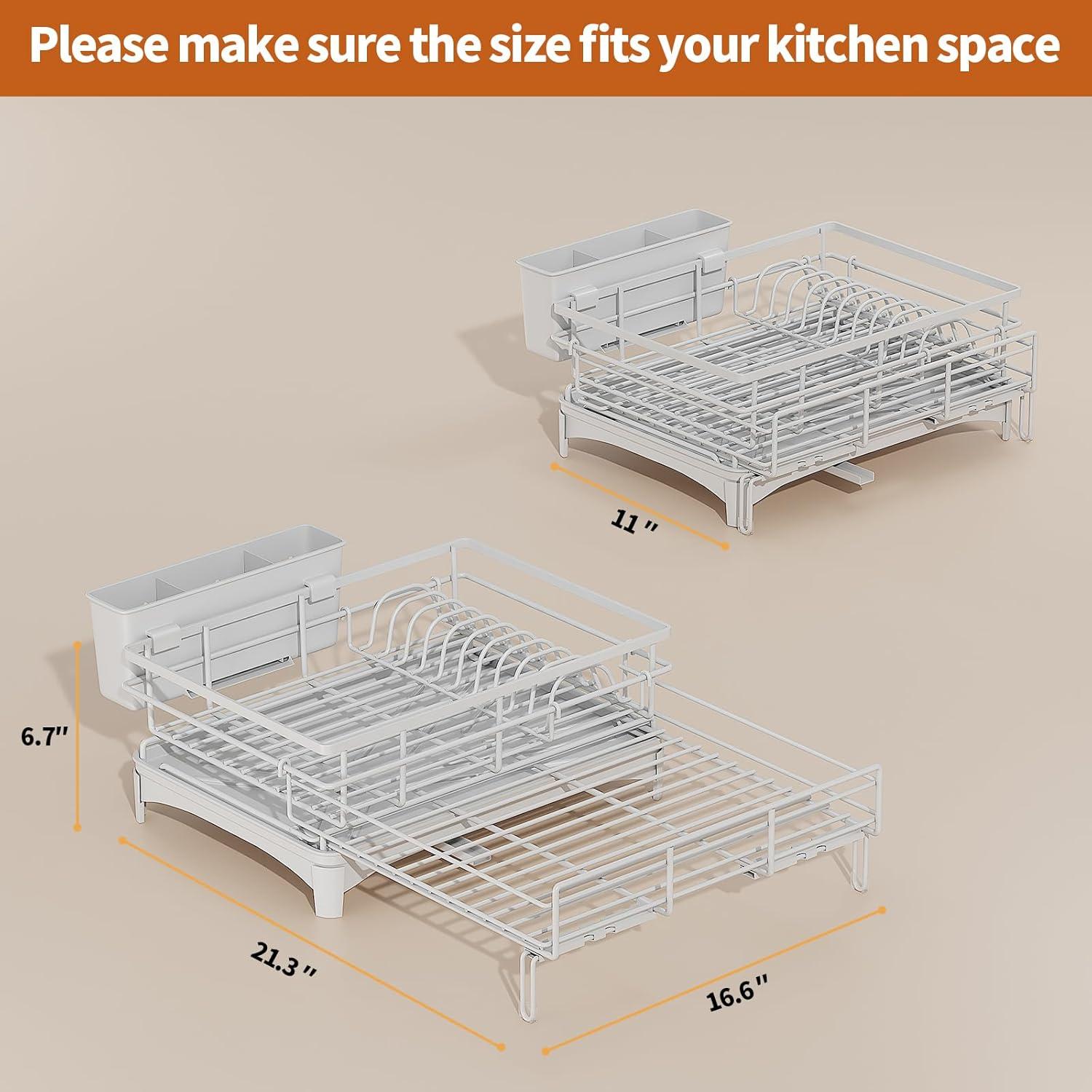 Escurridor de Platos Expandible Laveshop Gris 2.24 kg Drenaje Automático