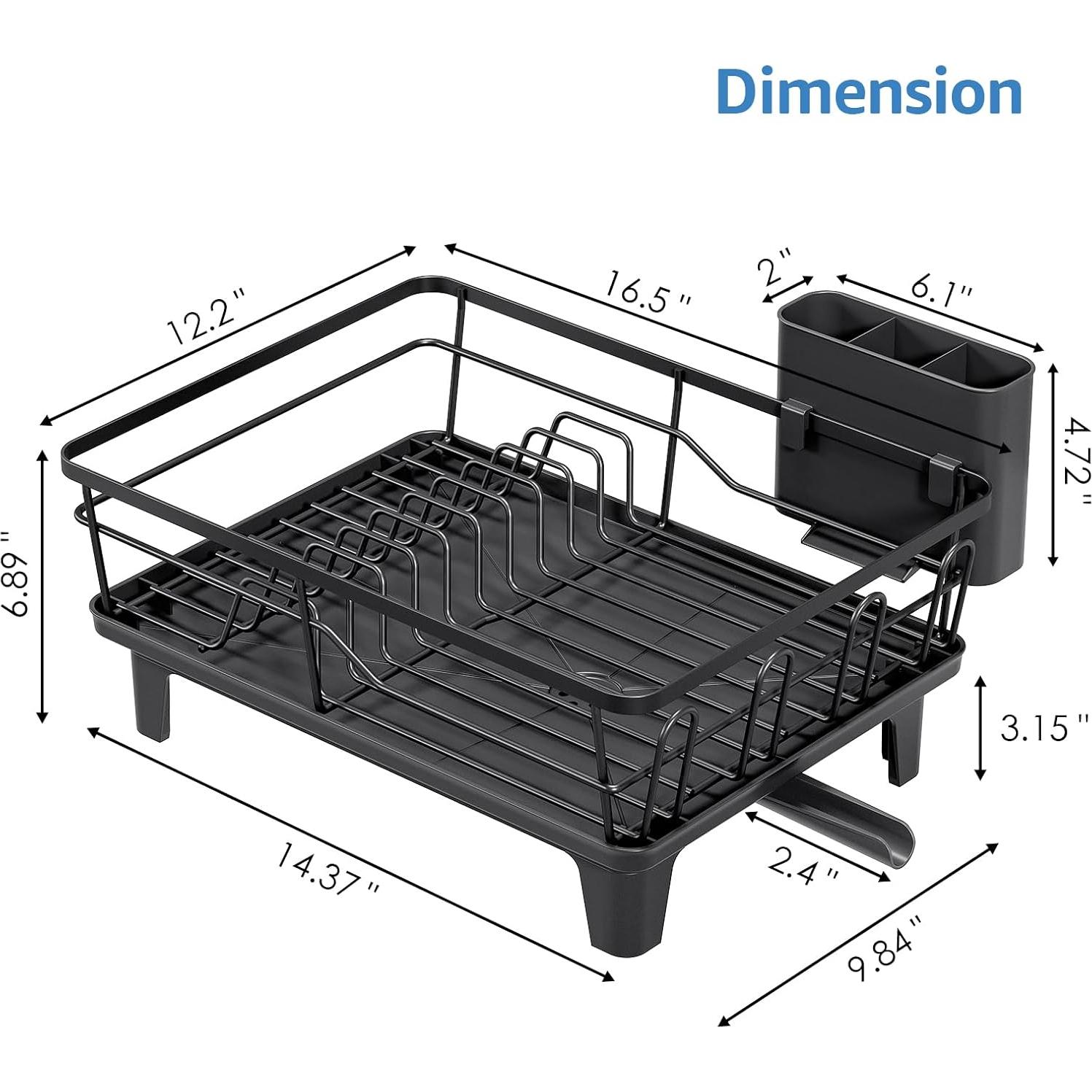 Escurridor de Platos Urackify Negro con Drenaje Automático 1.17 kg