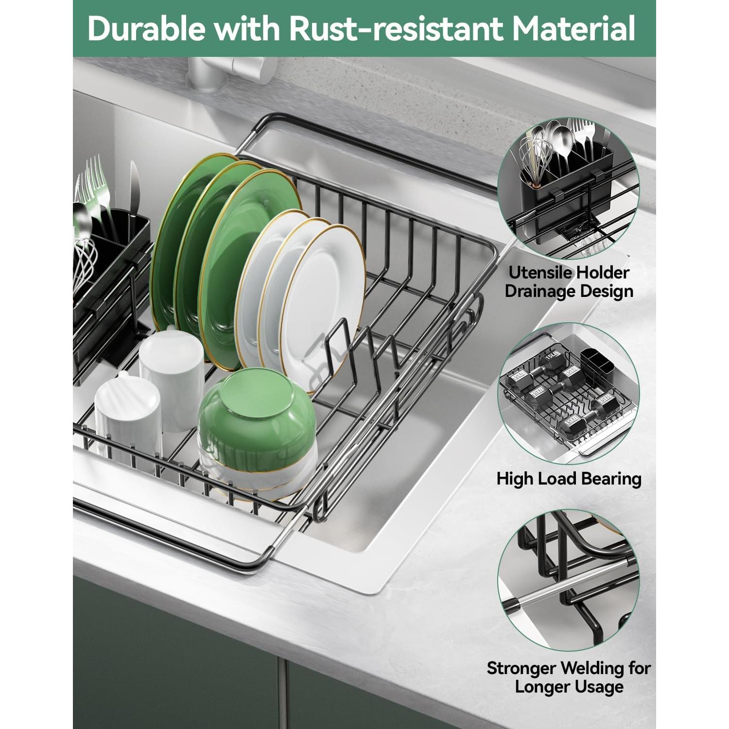 Escurridor de Platos Expandible CosyPic Negro 38.1x26.7 cm