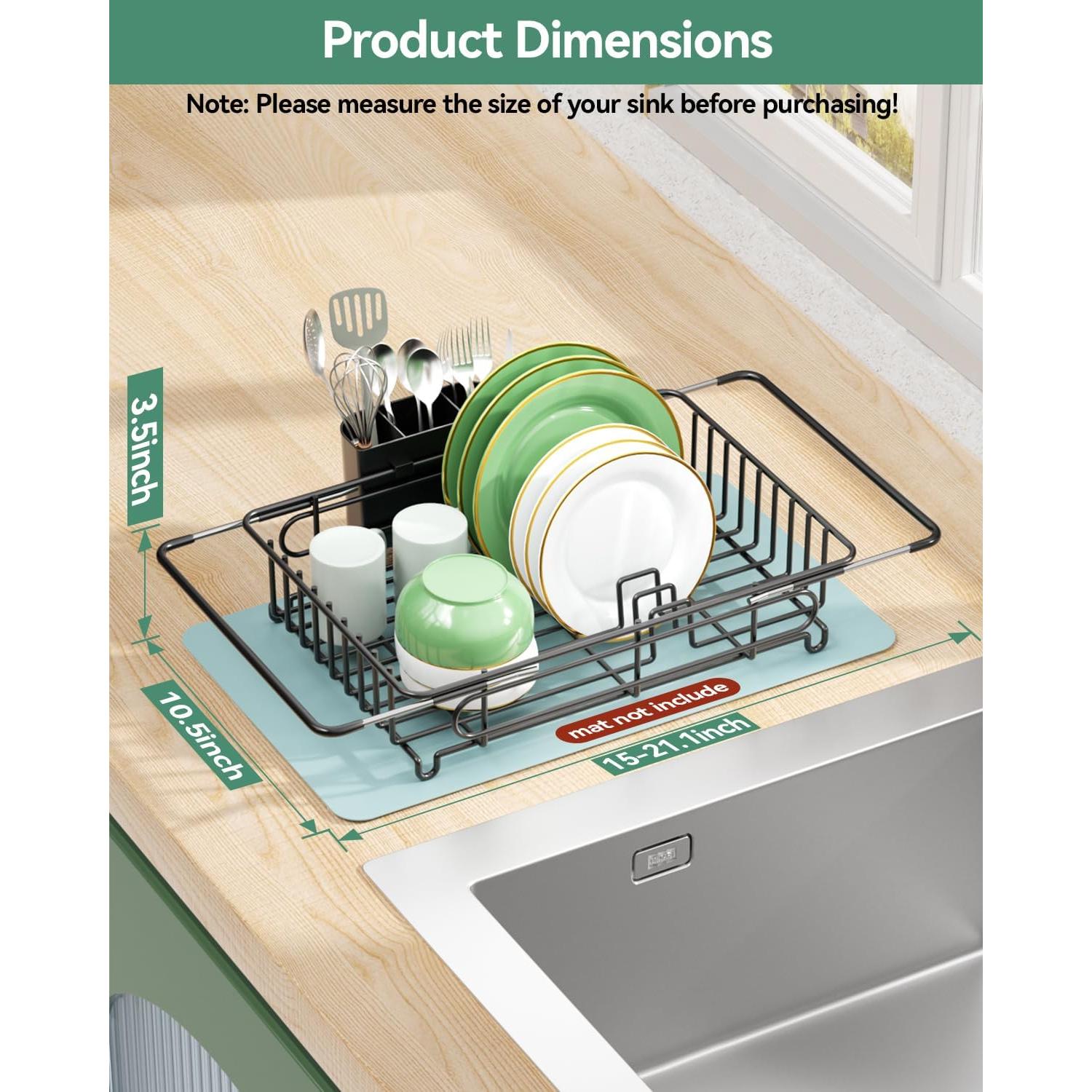 Escurridor de Platos Expandible CosyPic Negro 38.1x26.7 cm