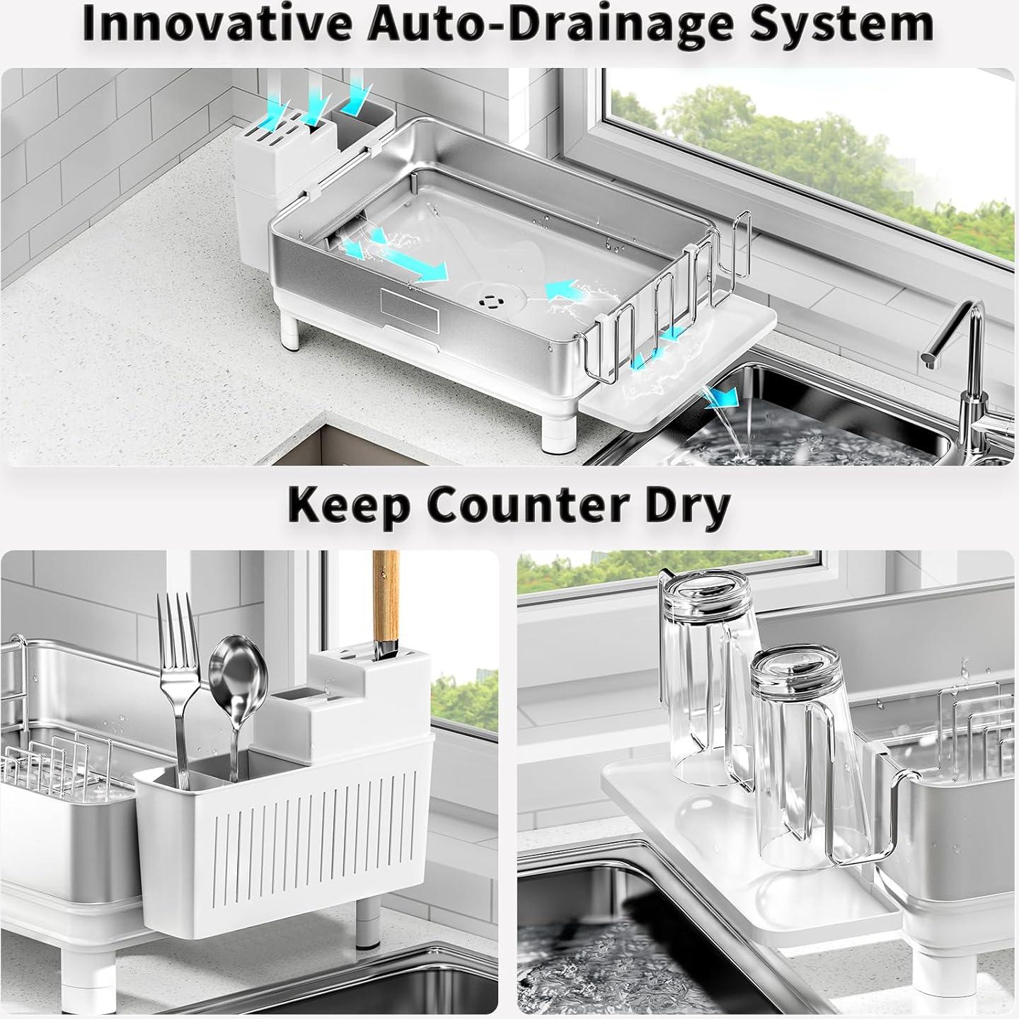 Escurridor de Platos Ewaiira Acero Inoxidable Blanco 41.9x32cm