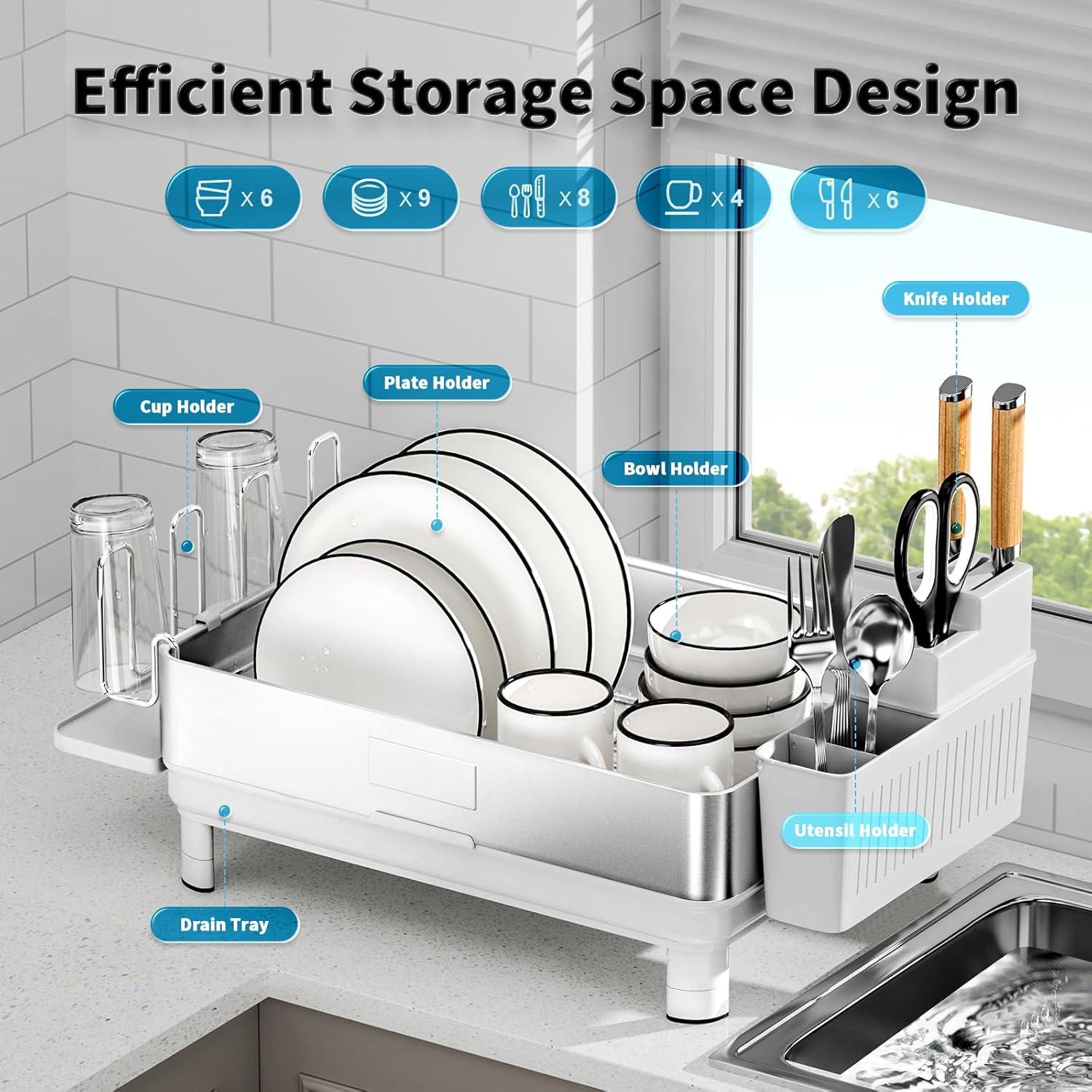 Escurridor de Platos Ewaiira Acero Inoxidable Blanco 41.9x32cm
